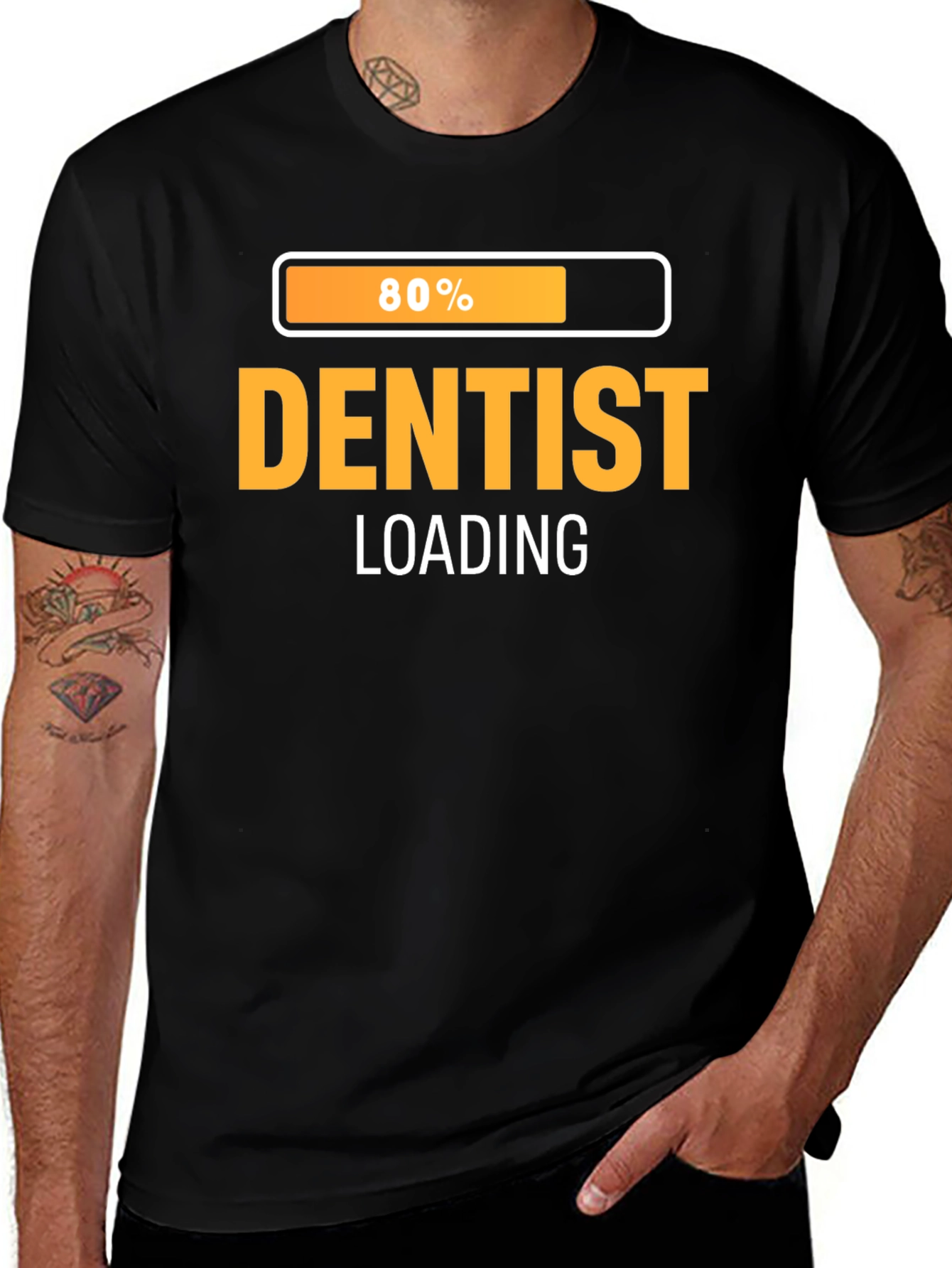 Variant 4 of Dentist Loading Graphic T-Shirt - Black Cotton Tee