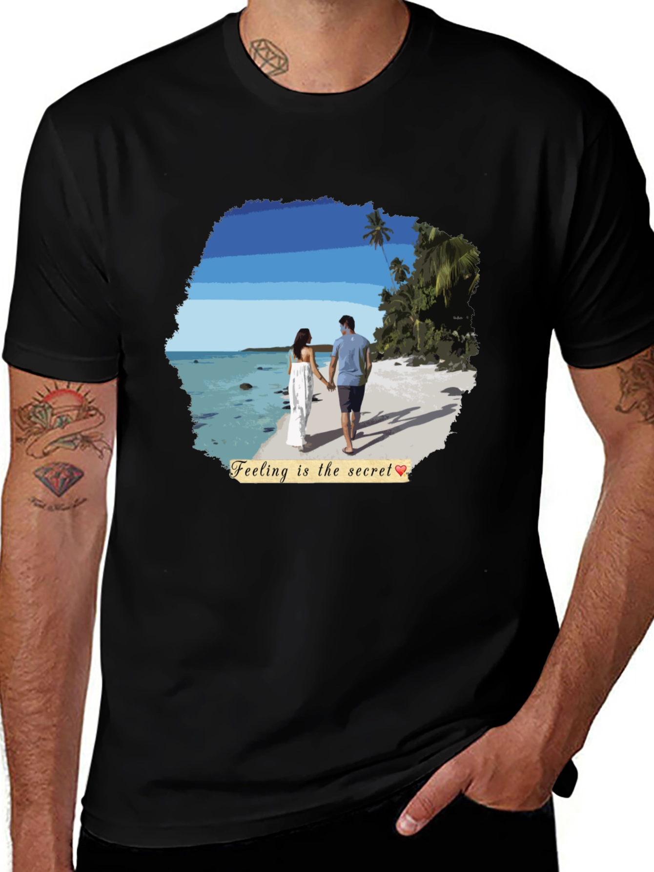 Variant 20 of Beach Couple T-Shirt: Feeling Is The Secret