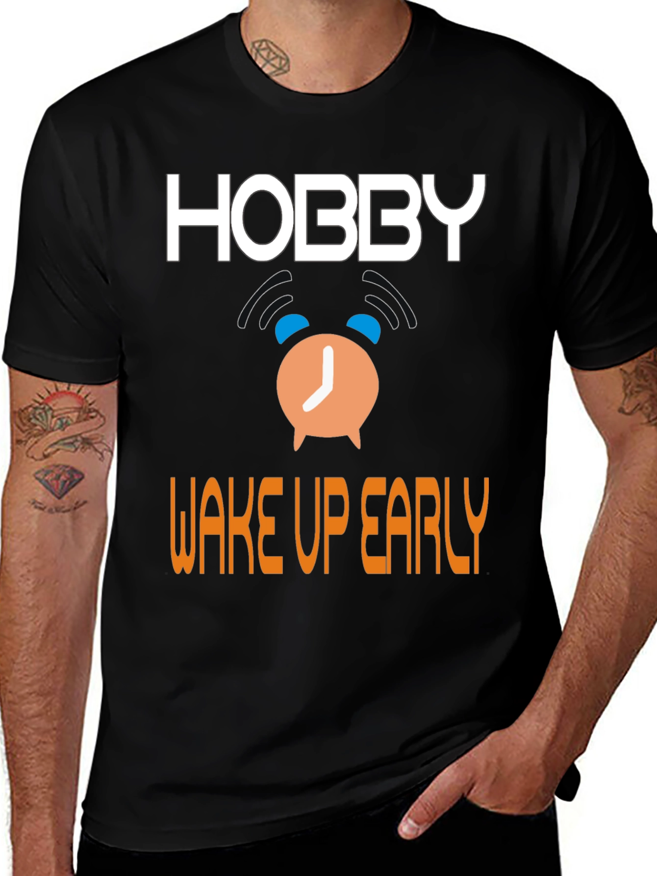 Variant 22 of Hobby Wake Up Early Black Graphic Tee