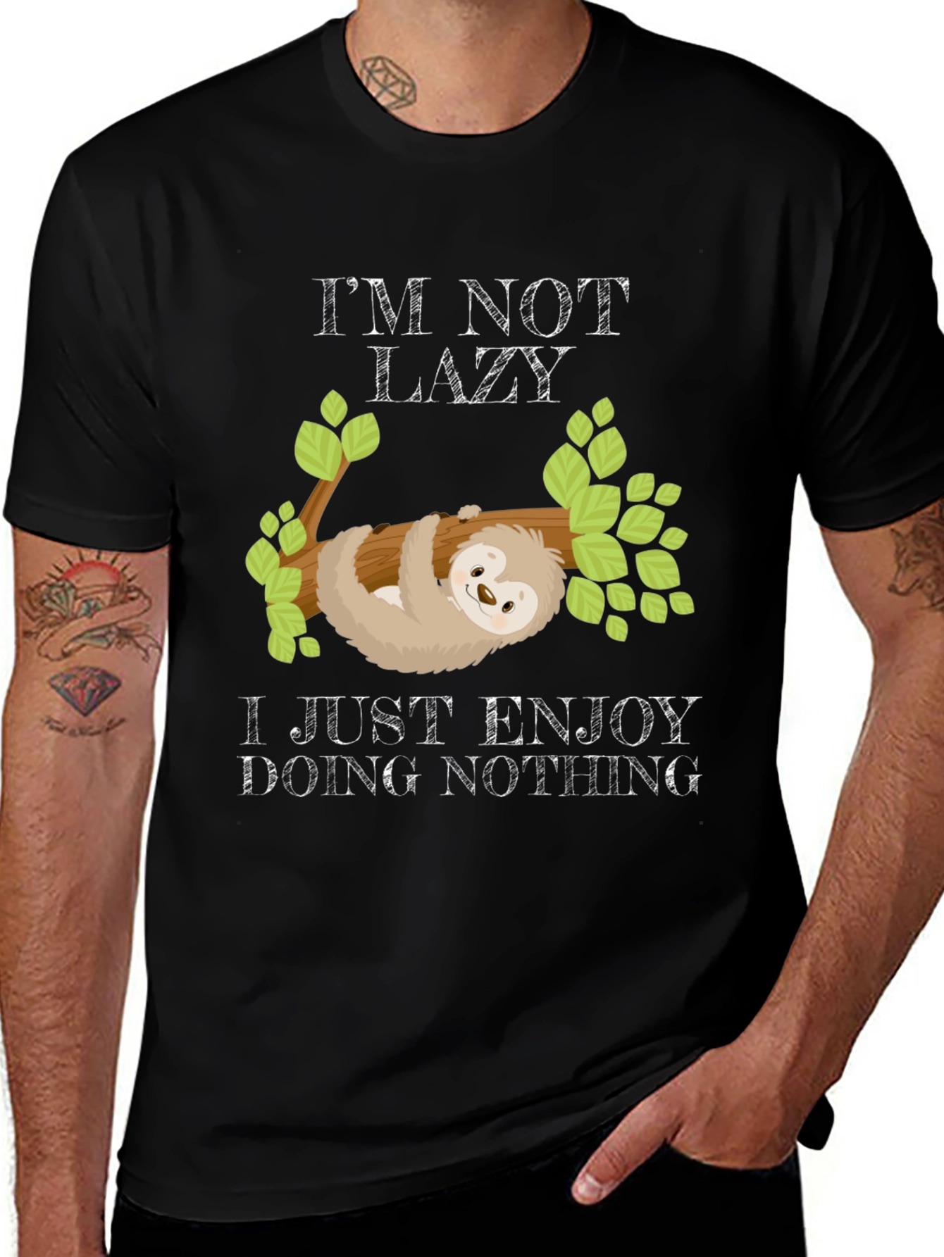 Variant 30 of I'm Not Lazy Sloth Graphic Tee