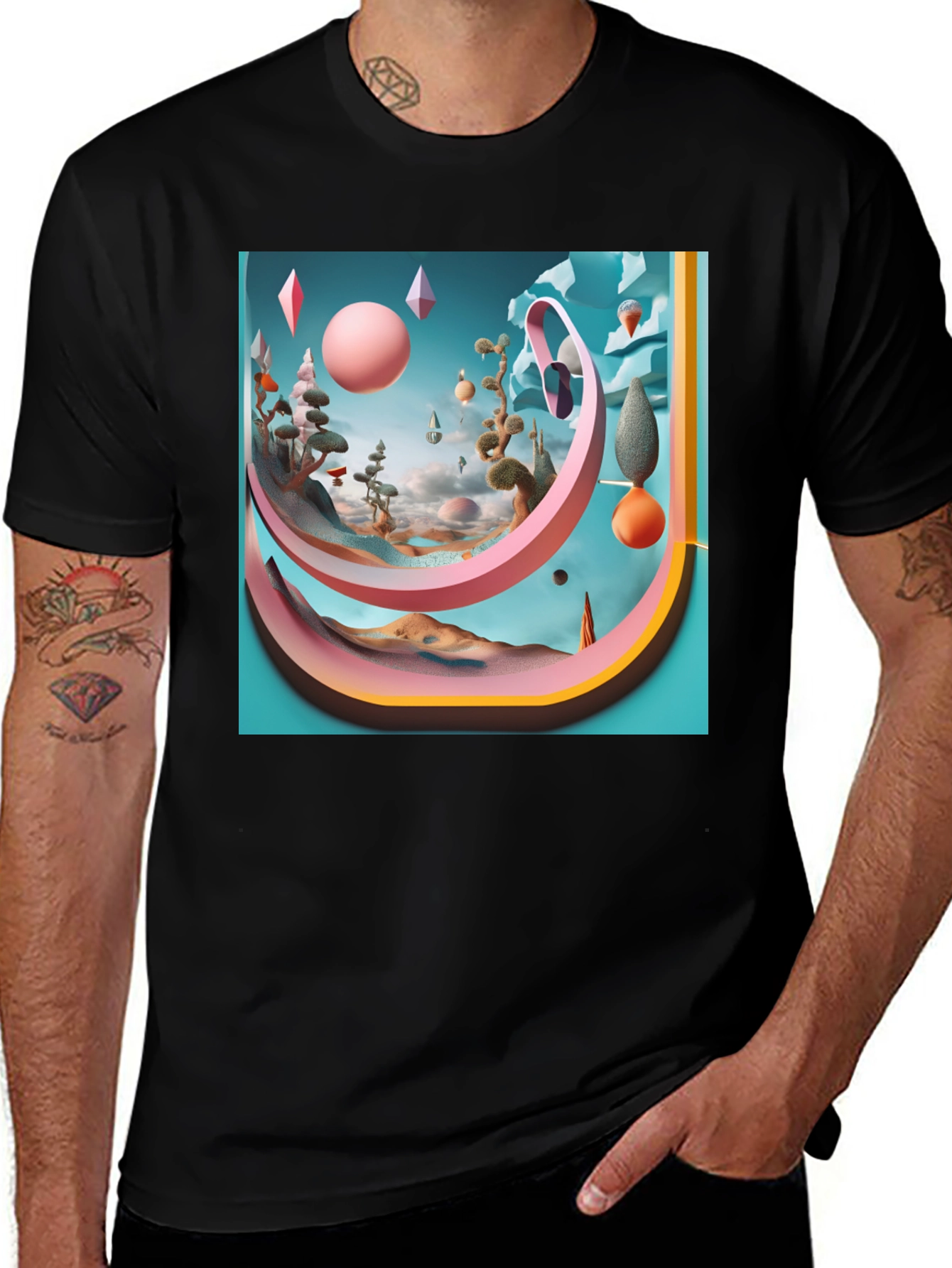 Variant 16 of Surreal Landscape Graphic Tee - Unique Design