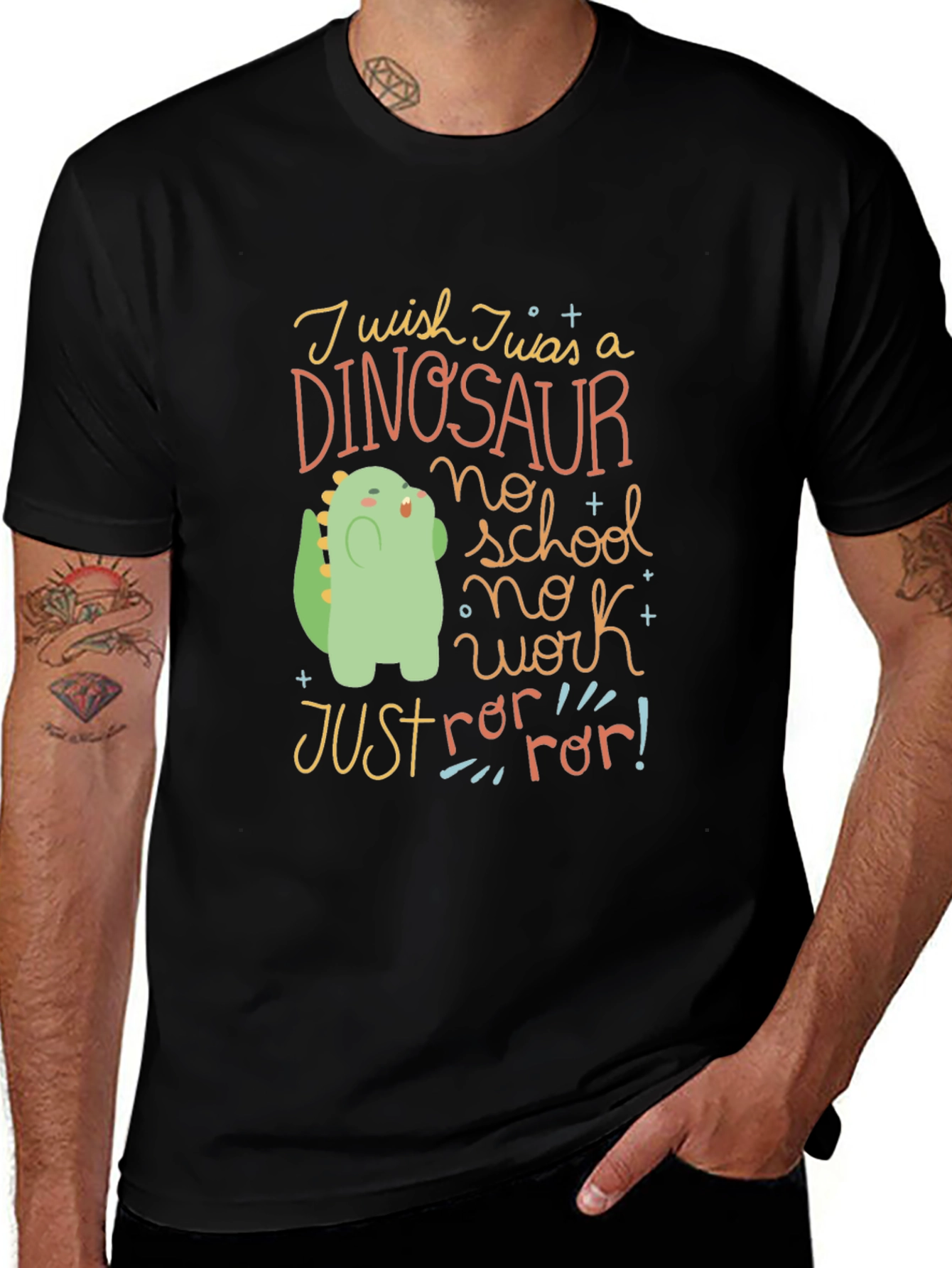 Variant 23 of Dinosaur T-Shirt - No School, No Work, Just Rawr!