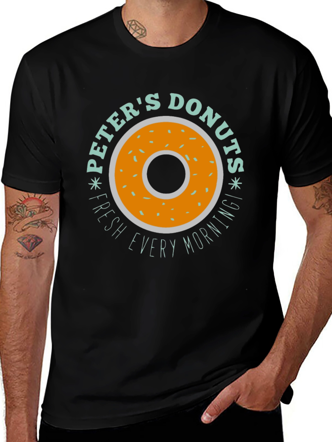 Variant 21 of Peter's Donuts Graphic Tee - Fresh Daily Design