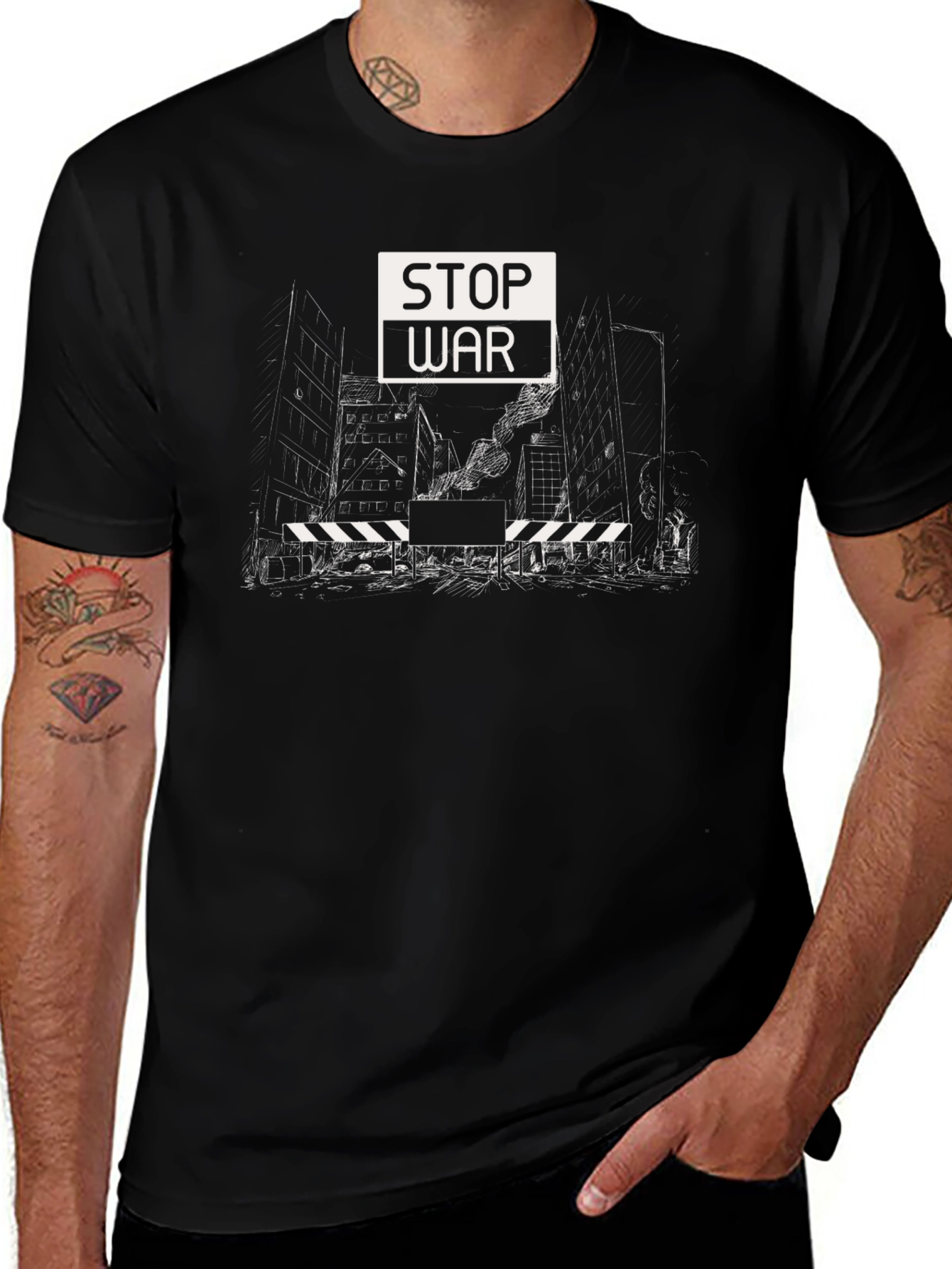 Variant 16 of Stop War Graphic T-Shirt - Peace Activist Tee