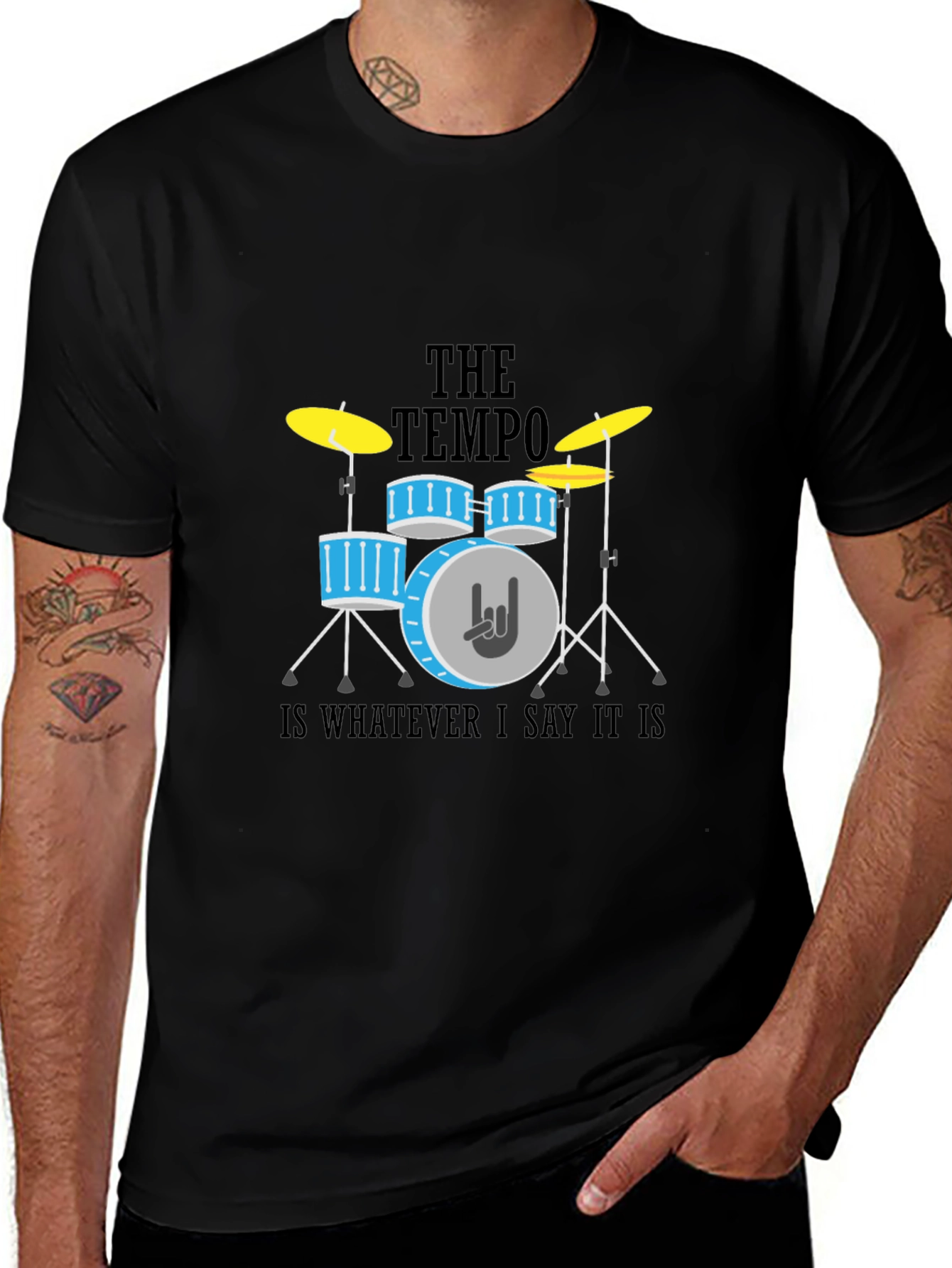 Variant 30 of Tempo Drummer T-Shirt - Rock & Roll Style