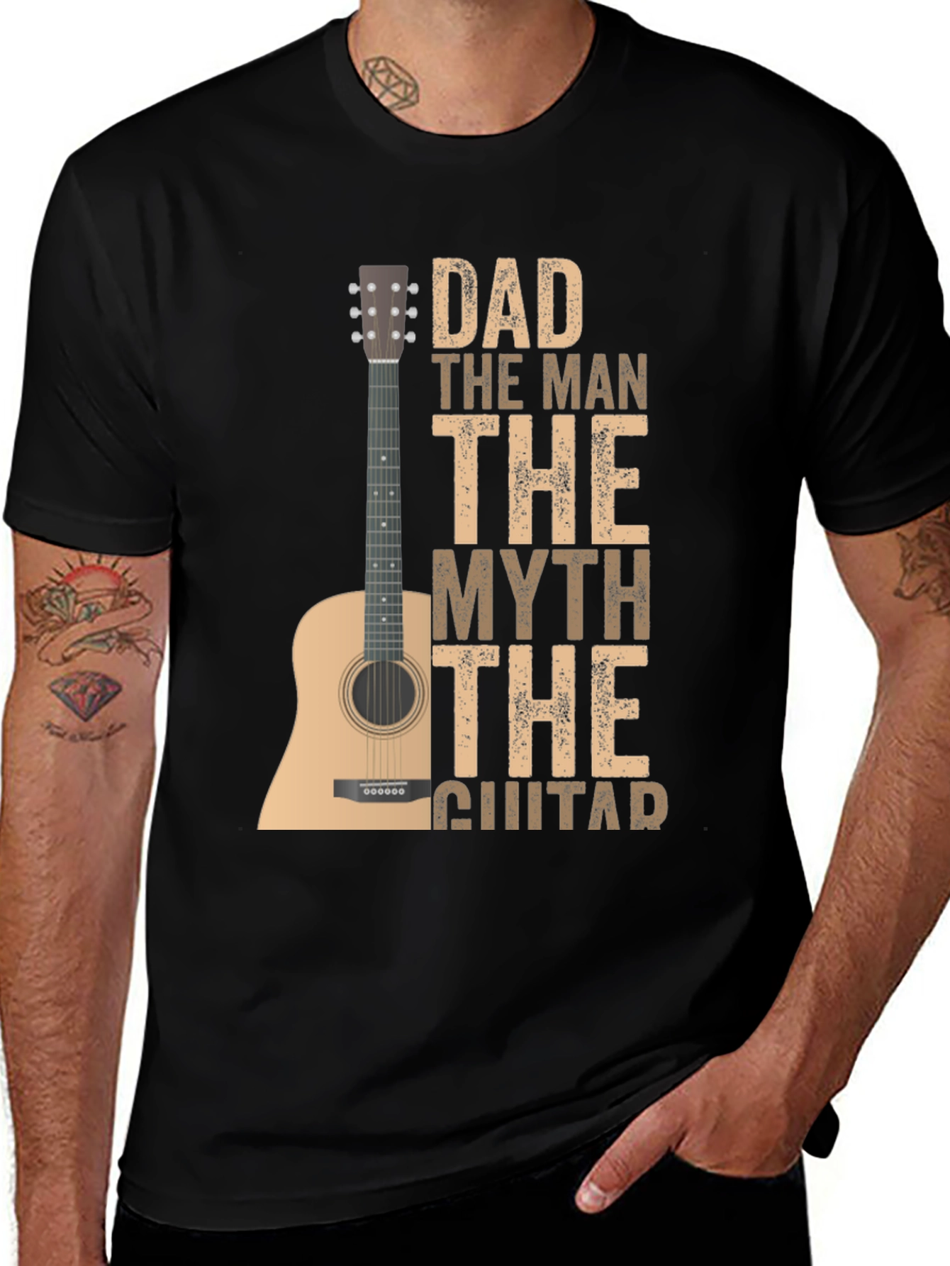 Dad The Man The Myth Guitar T-Shirt