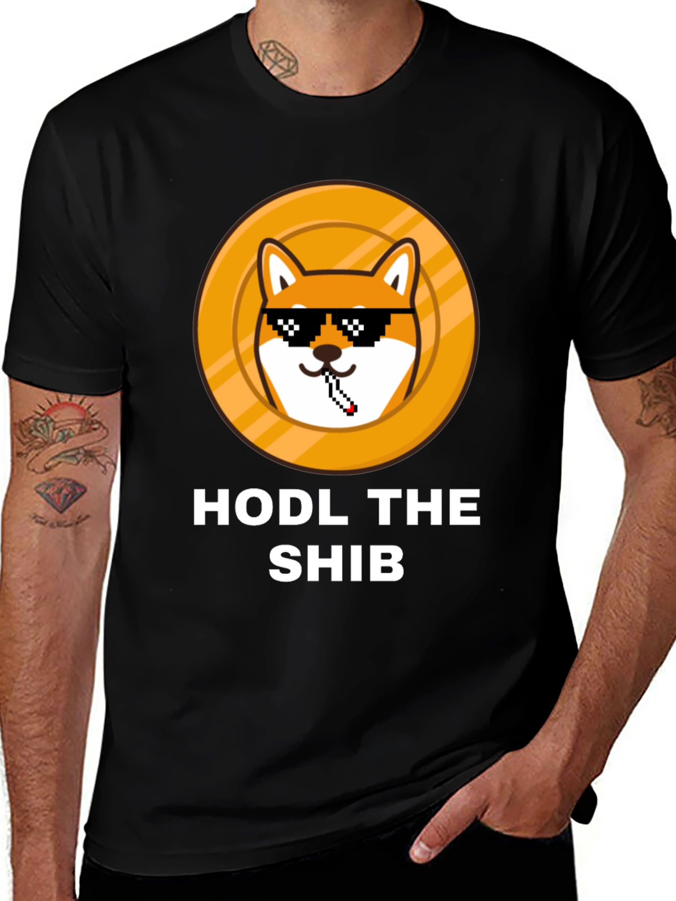 Variant 28 of HODL THE SHIB Black T-Shirt