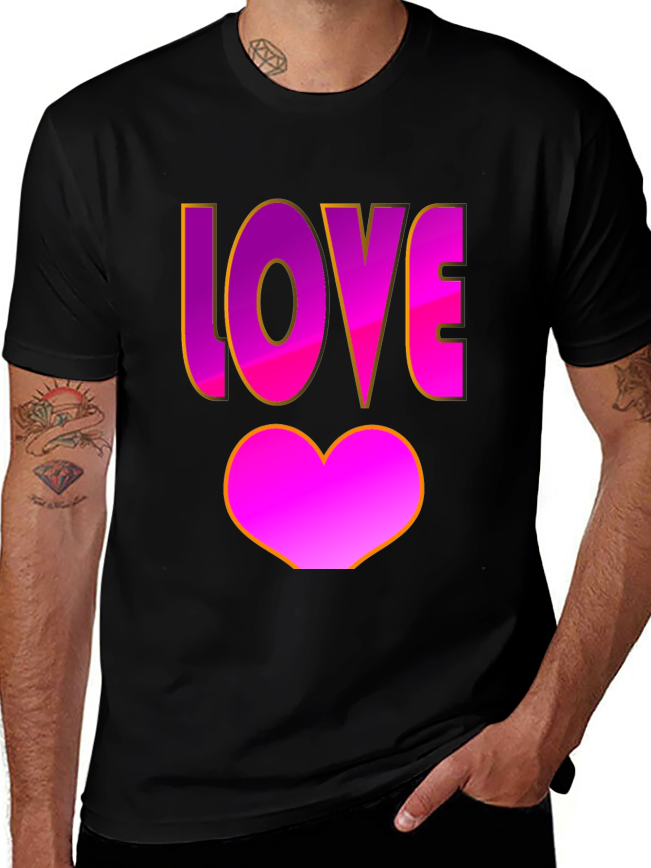 Variant 2 of Love Heart Graphic T-Shirt - Men's Short Sleeve Tee