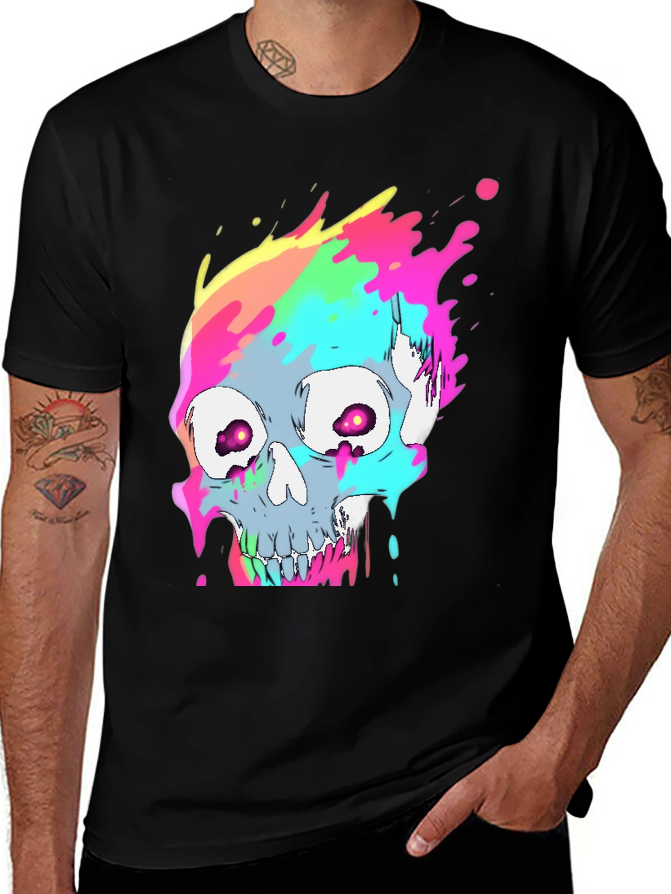 Variant 15 of Colorful Skull Graphic Print T-Shirt