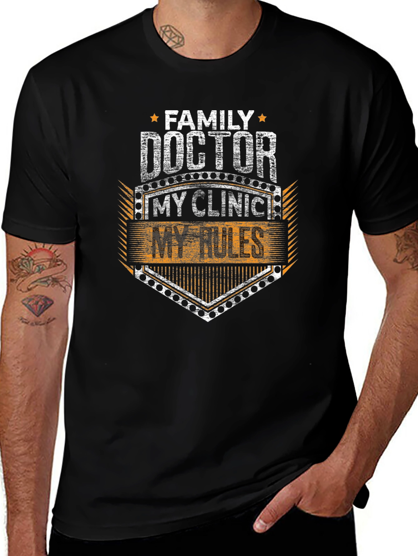 Variant 11 of Family Doctor T-Shirt - My Clinic, My Rules