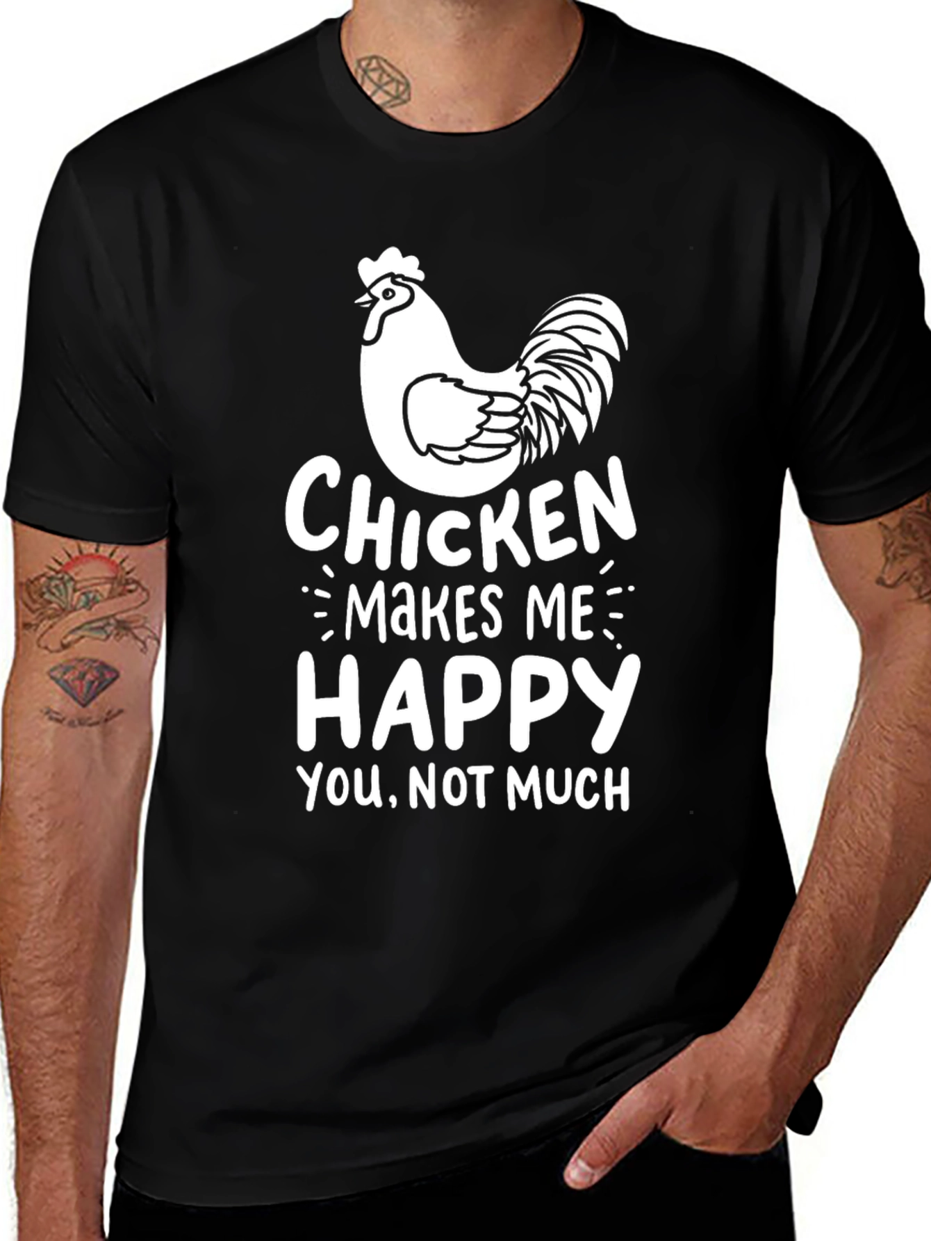 Variant 6 of Funny Chicken Makes Me Happy T-Shirt