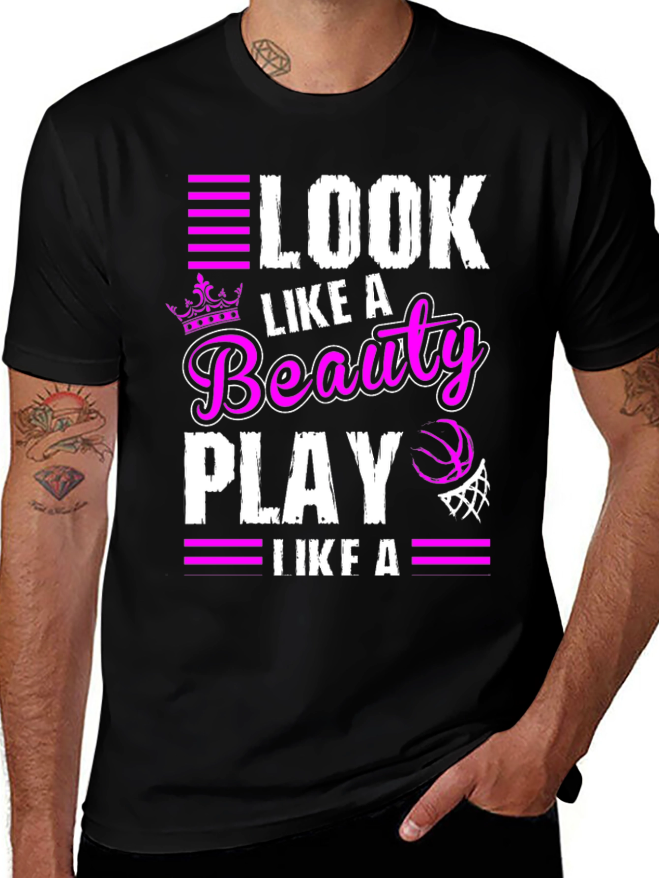 Variant 21 of Look Like A Beauty Play Like A Beast T-Shirt