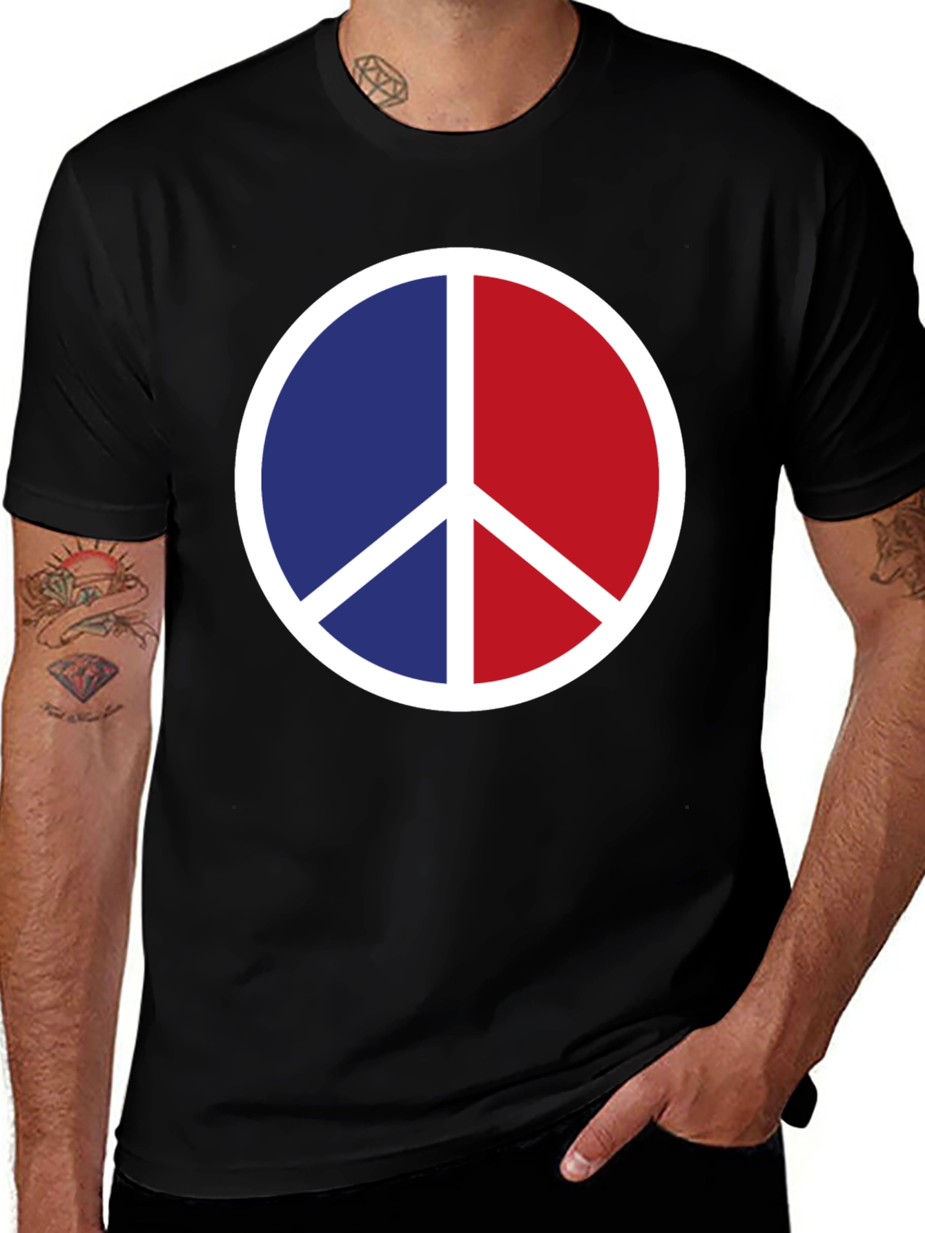 Variant 22 of Peace Sign Graphic Tee - Patriotic Colors