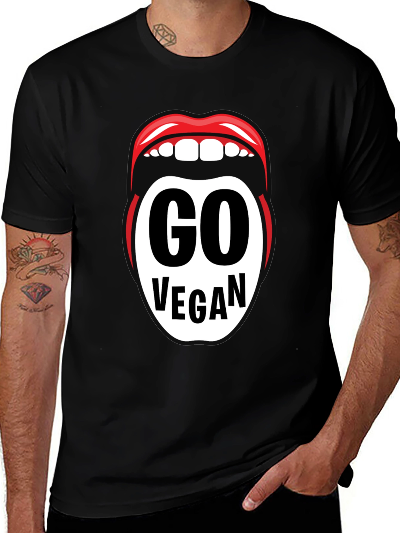 Variant 2 of Go Vegan Graphic Tee - Statement T-Shirt
