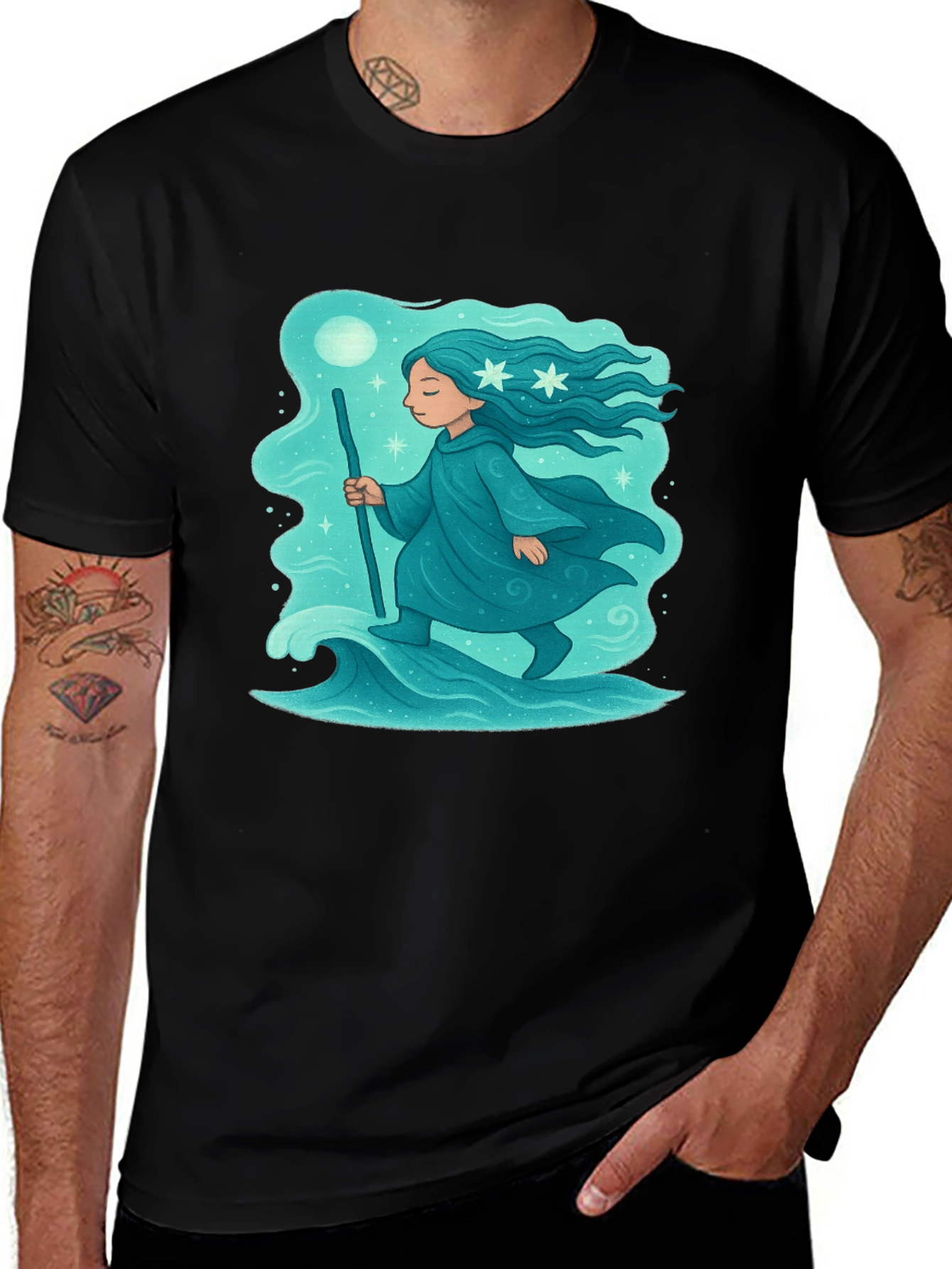 Variant 6 of Whimsical Water Spirit Graphic T-Shirt
