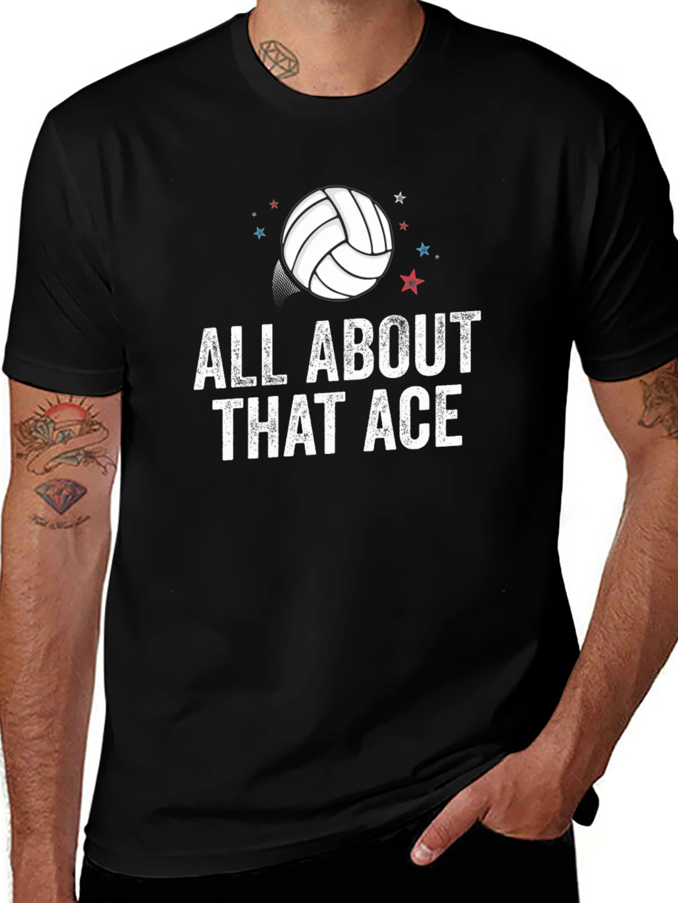 Variant 17 of Volleyball Ace T-Shirt - Black