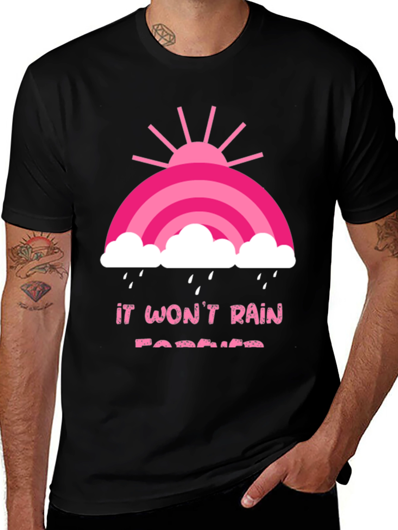 Variant 24 of It Won't Rain Forever Black Graphic Tee