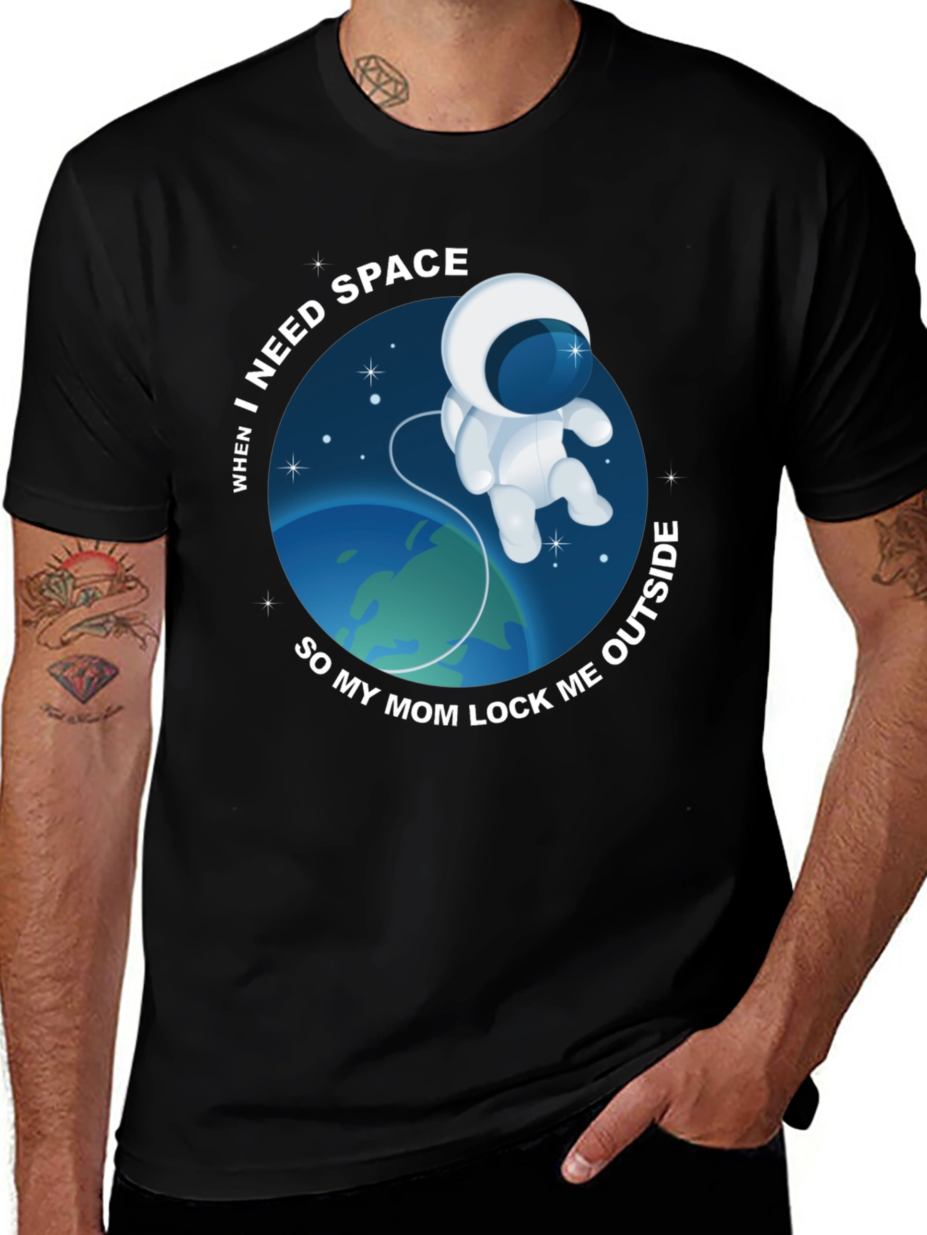 Variant 10 of Need Space? Funny Astronaut Graphic Tee