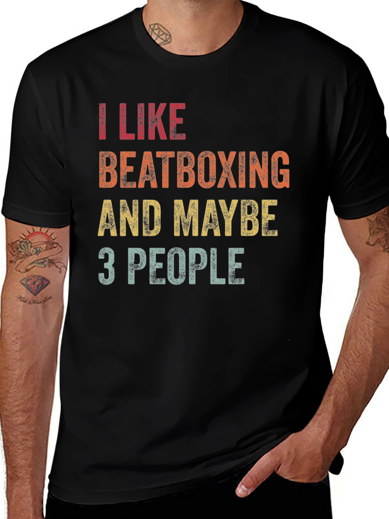 Black I Like Beatboxing Funny Graphic T-Shirt main image