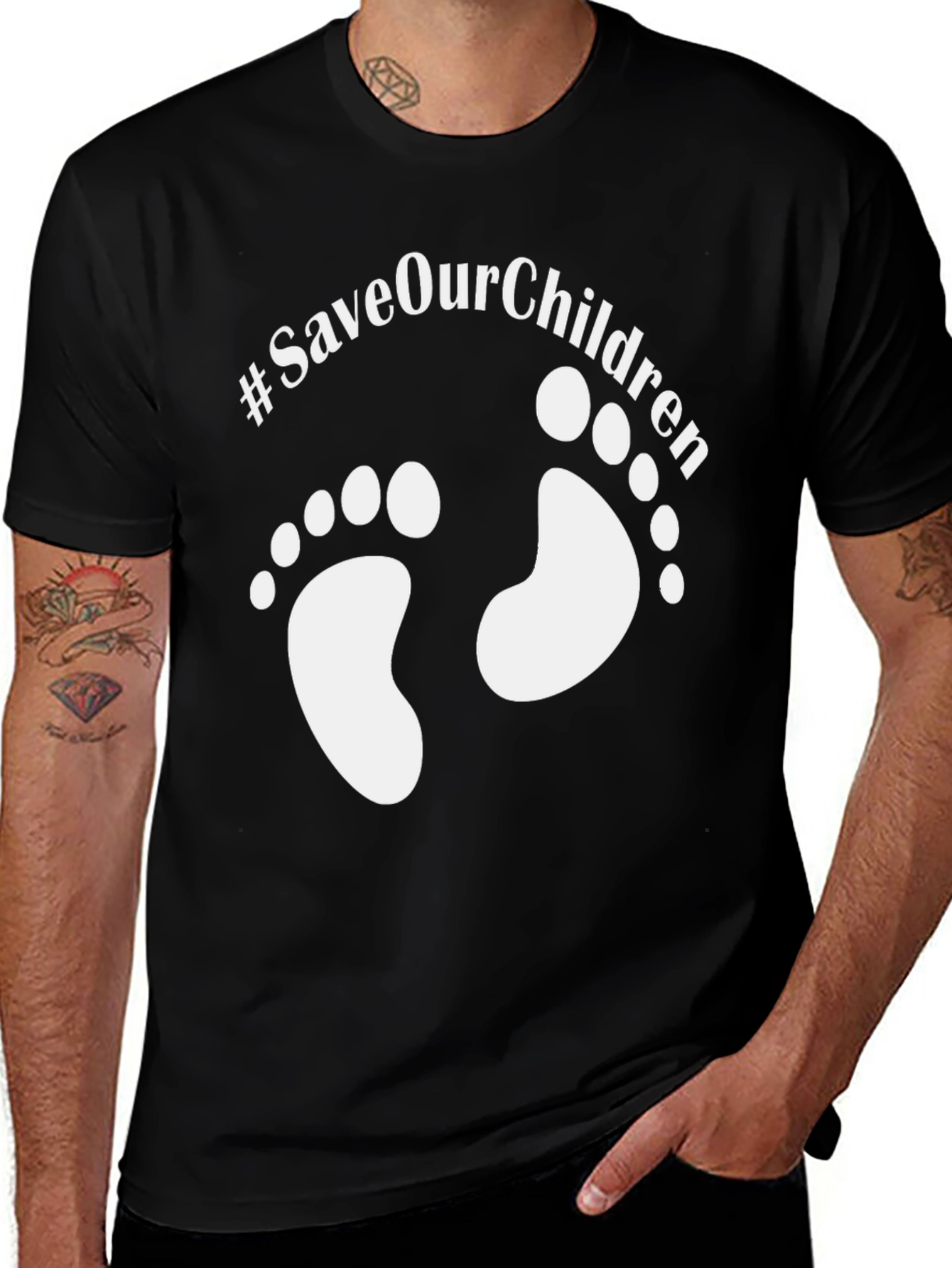 Save Our Children Graphic Tee - Black
