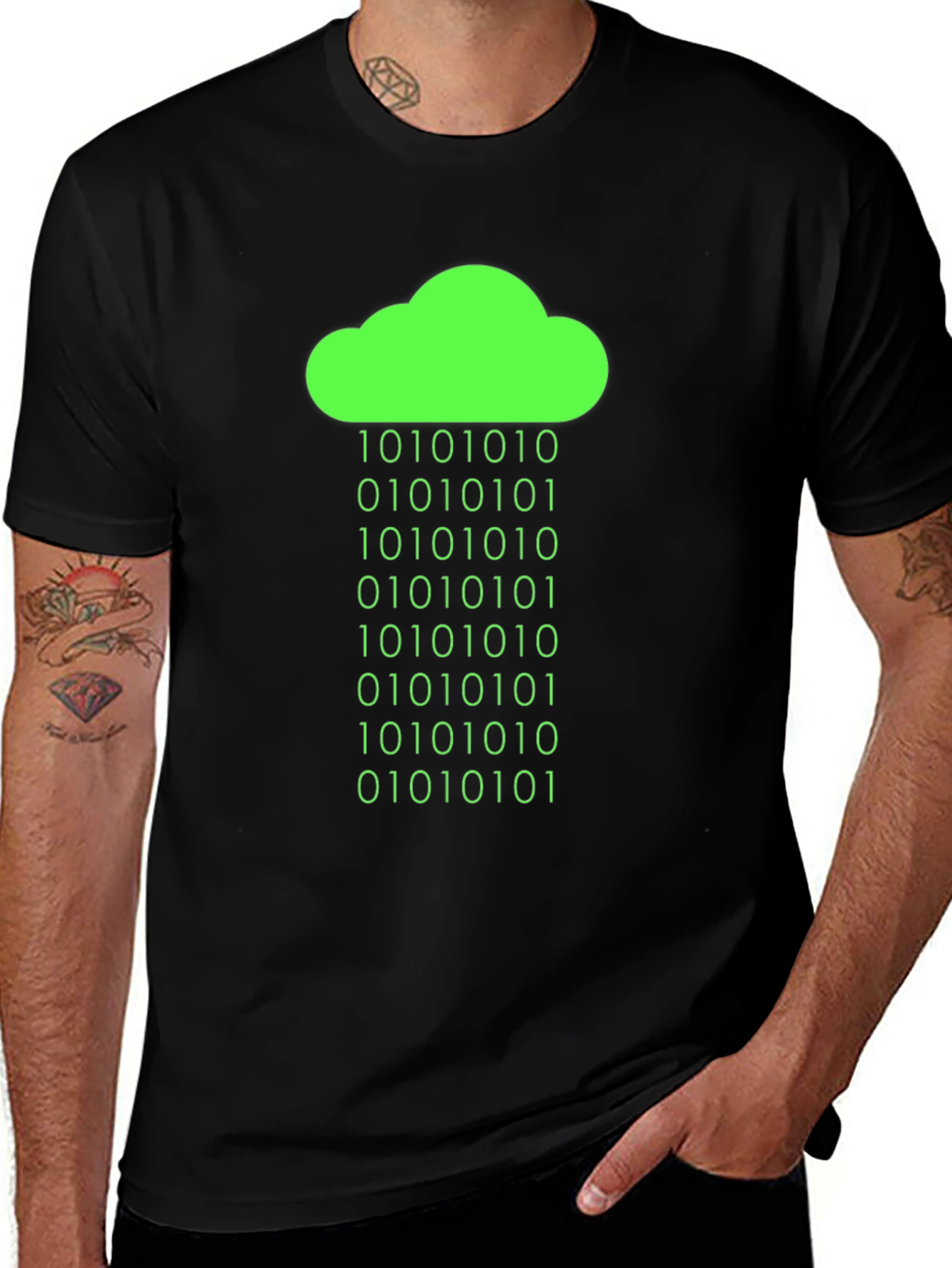 Cloud Binary Code T-Shirt - Techie Style