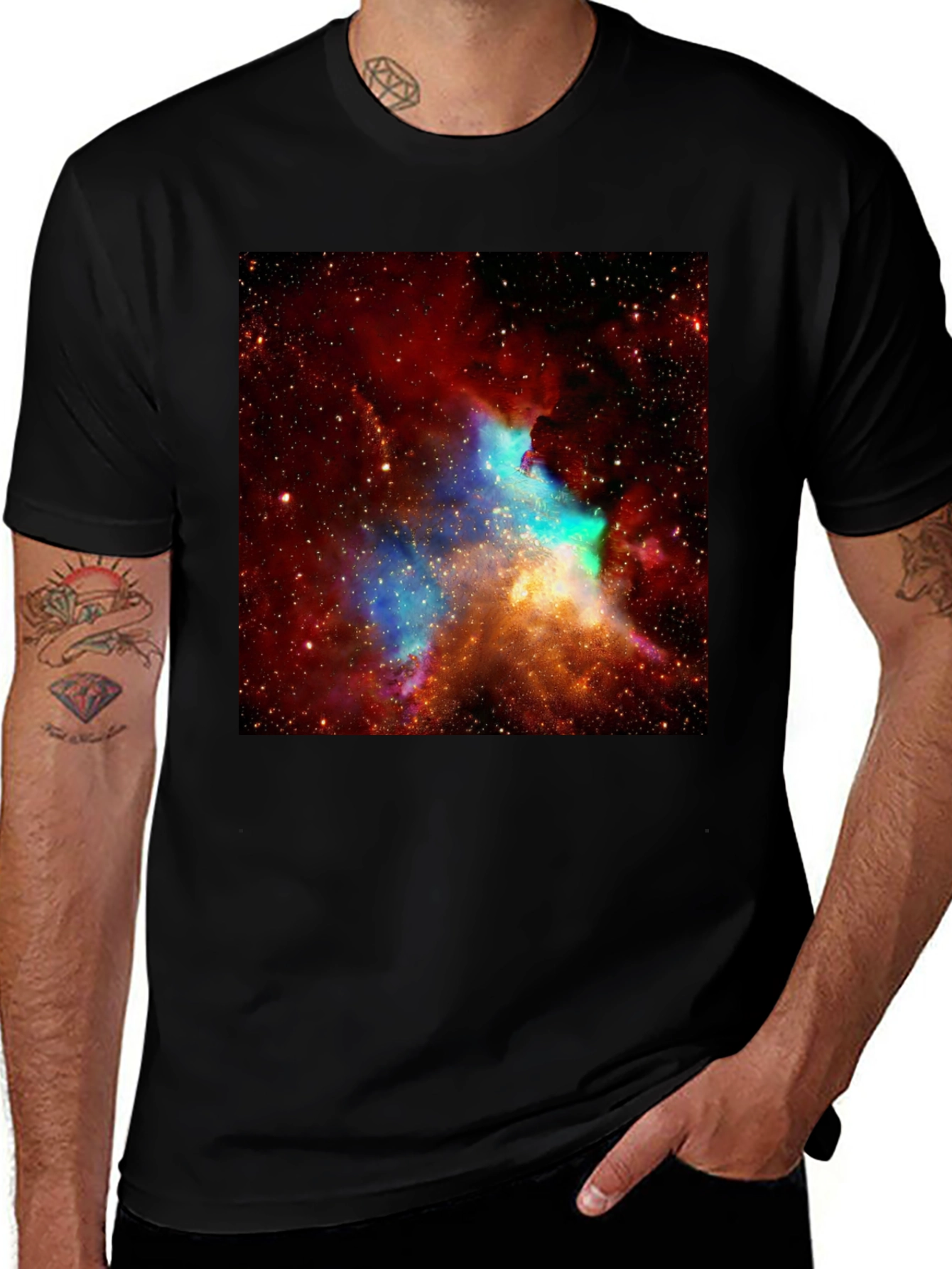 Variant 18 of Nebula Print Black T-Shirt