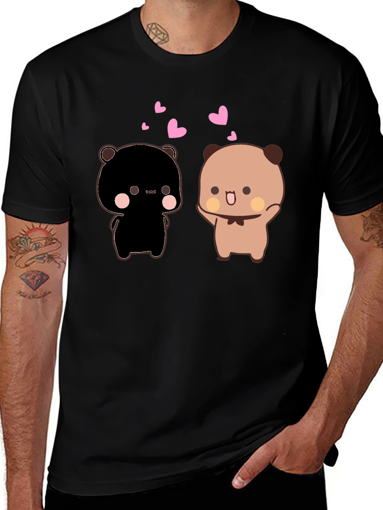 Variant 29 of Cute Bear Couple T-Shirt - Black