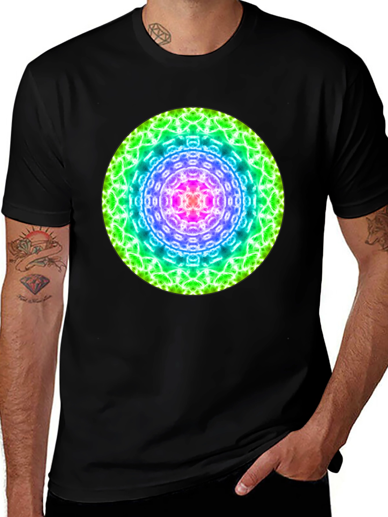 Variant 13 of Vibrant Mandala Graphic Tee - Stylish Cotton Comfort