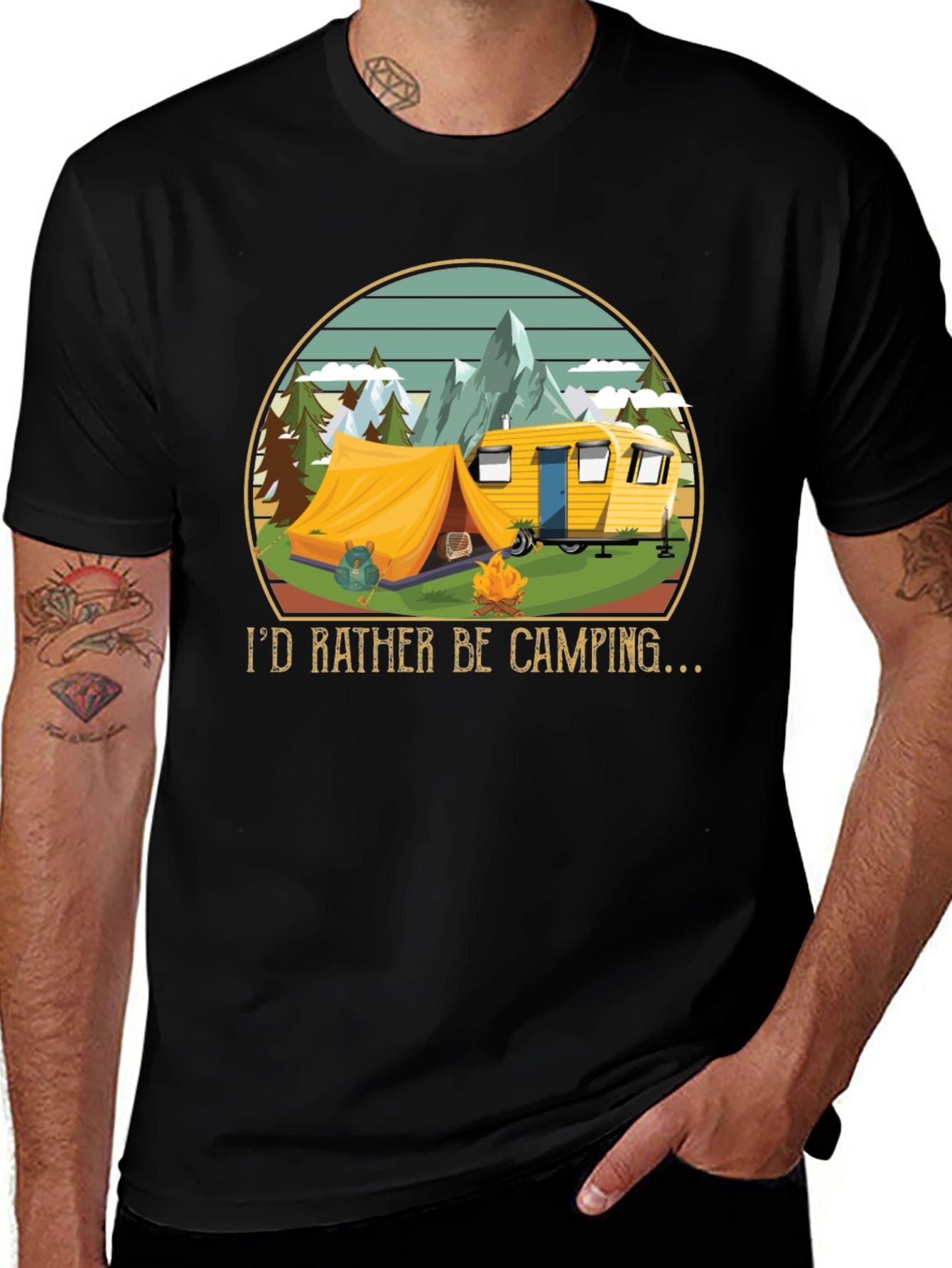 Variant 25 of Camping Graphic Tee - I'd Rather Be Camping