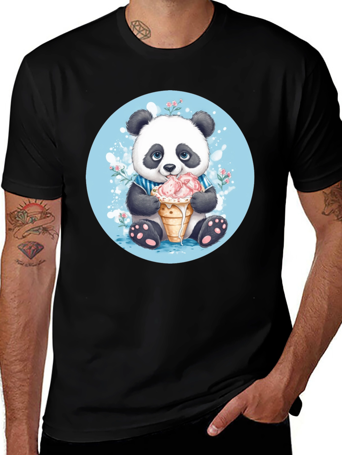 Variant 4 of Cute Panda Ice Cream T-Shirt