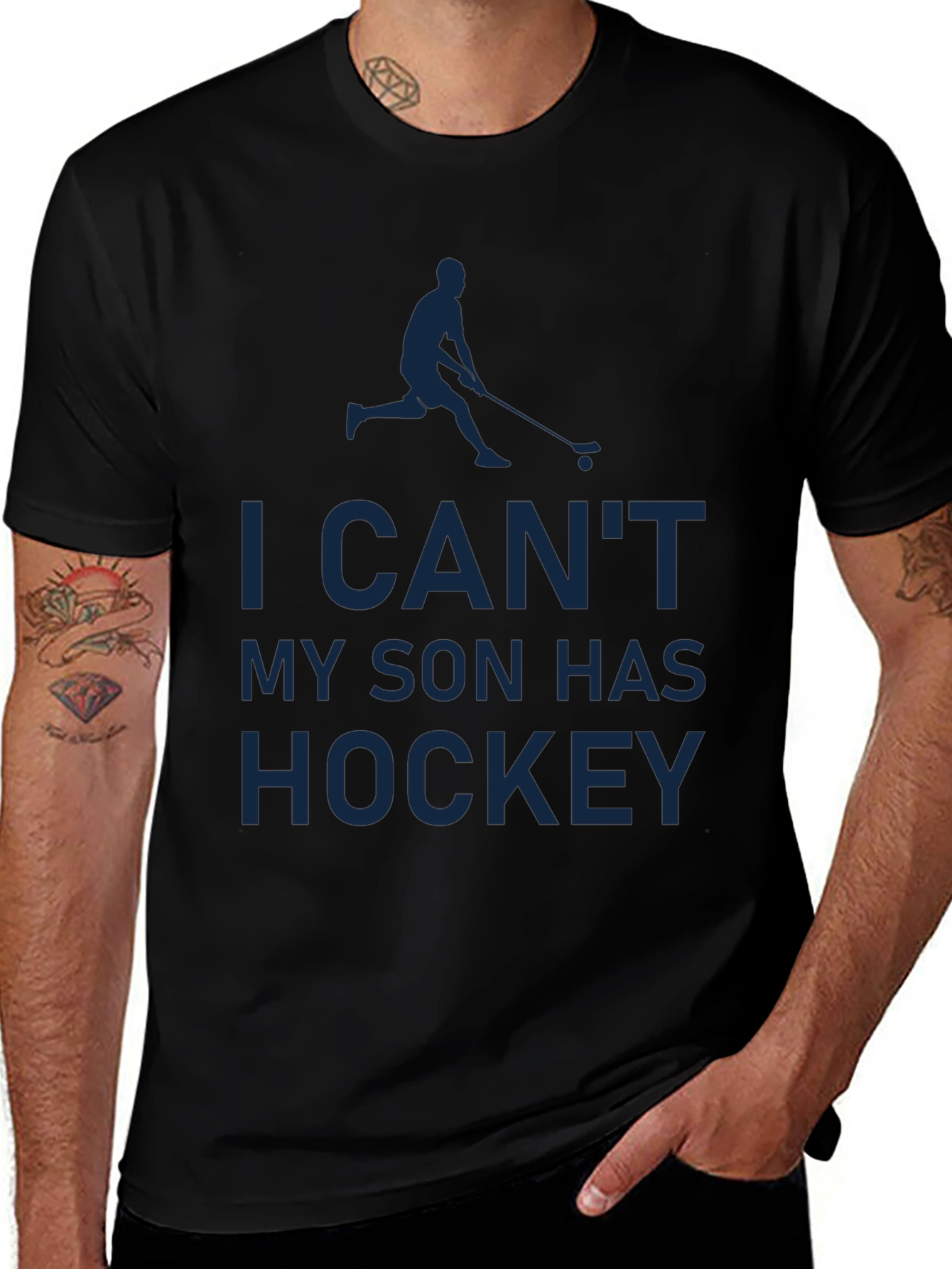 Variant 20 of Hockey Dad Graphic Tee - "I Can't My Son Has Hockey"