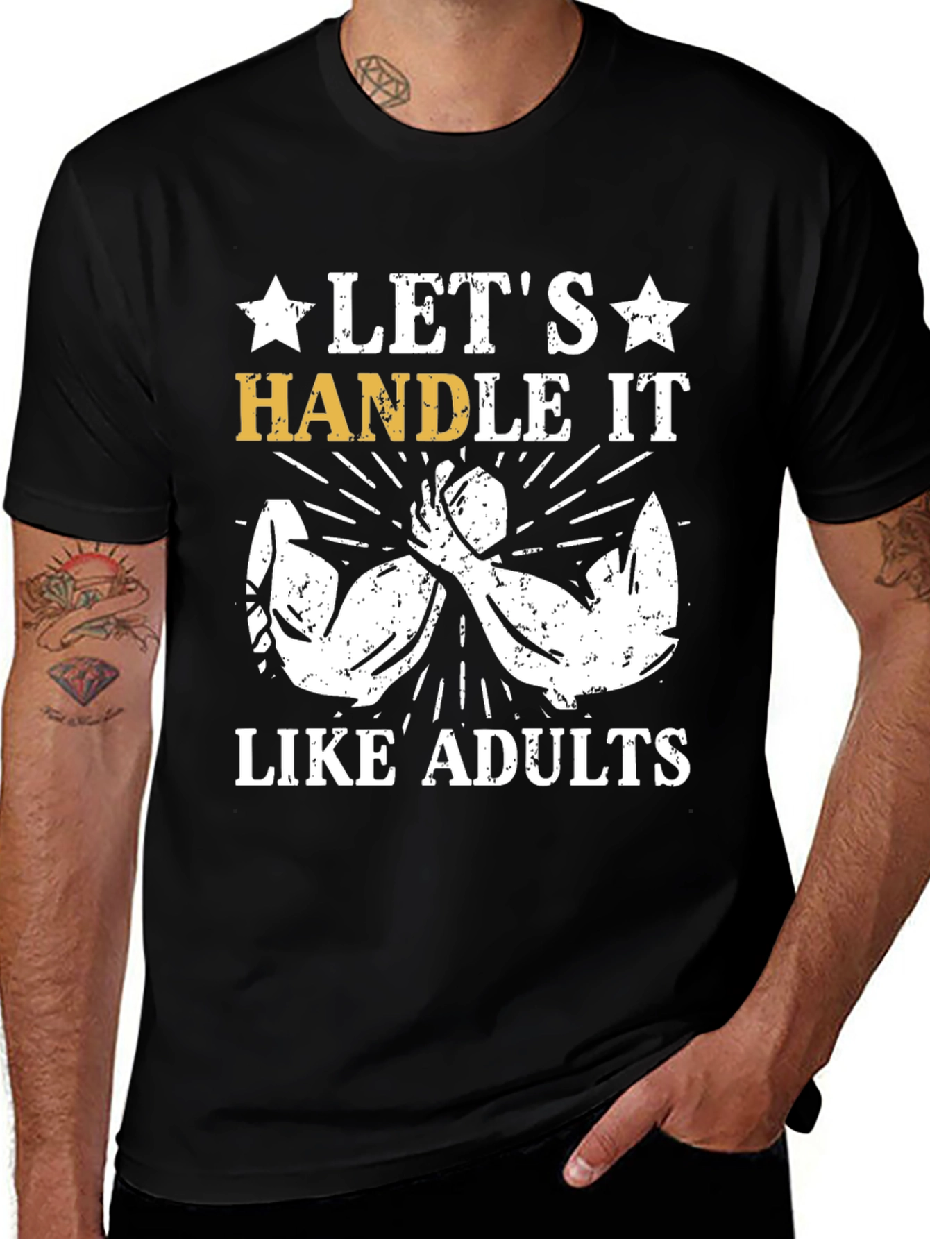 Variant 26 of Handle It Like Adults Black Graphic Tee