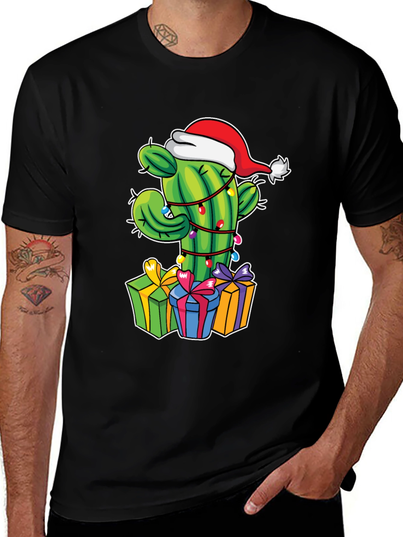 Variant 17 of Christmas Cactus T-Shirt Festive Graphic Tee