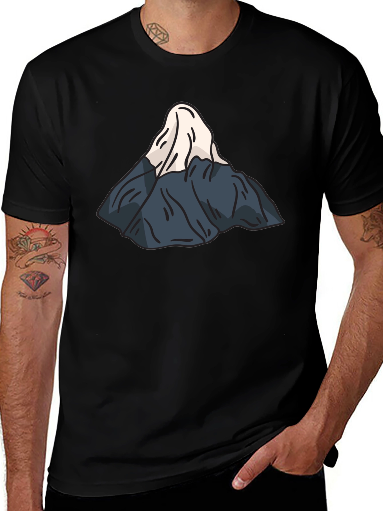 Variant 2 of Mountain Graphic Black T-Shirt
