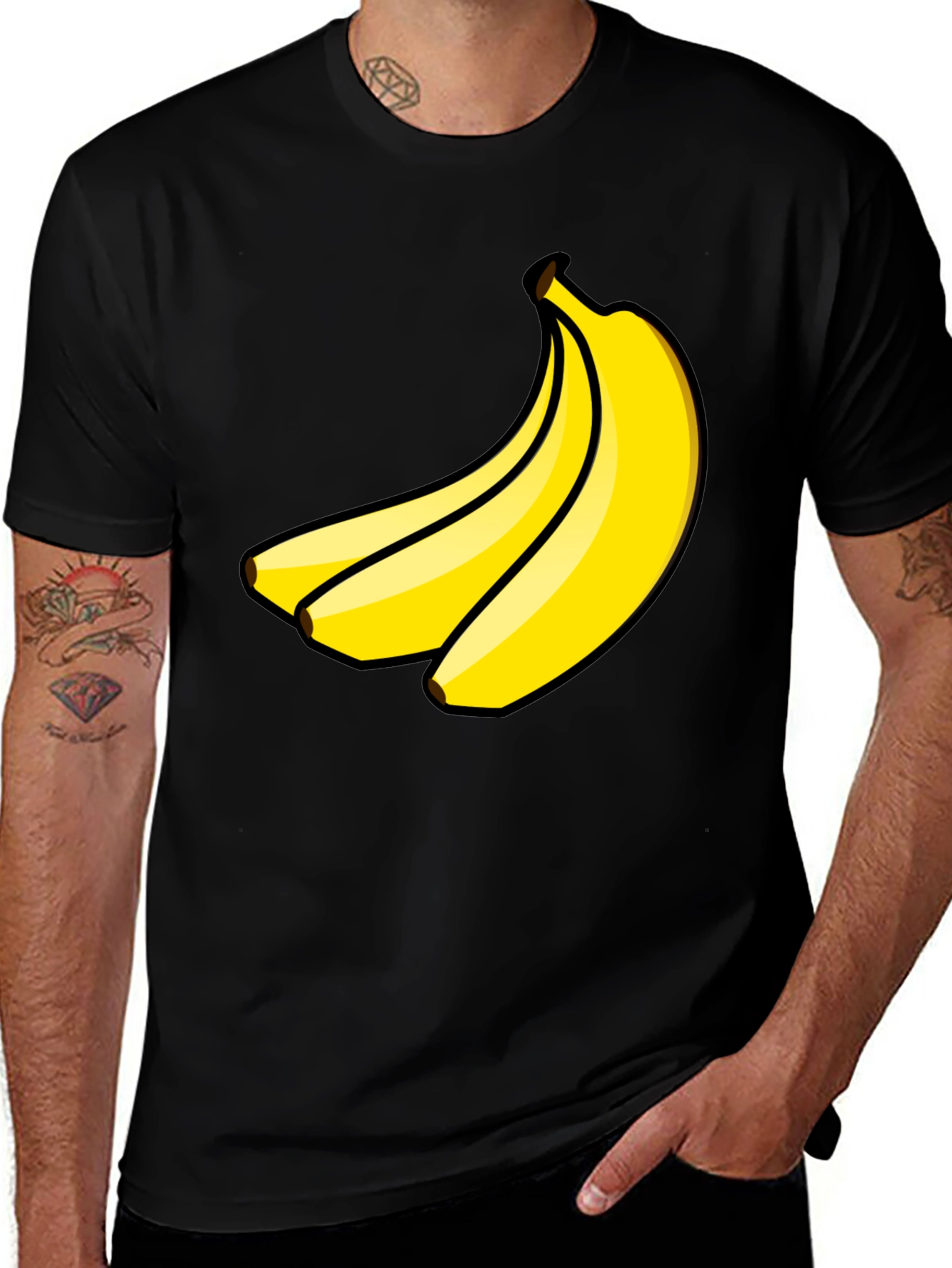 Variant 30 of Banana Graphic Black T-Shirt - Fun & Quirky!