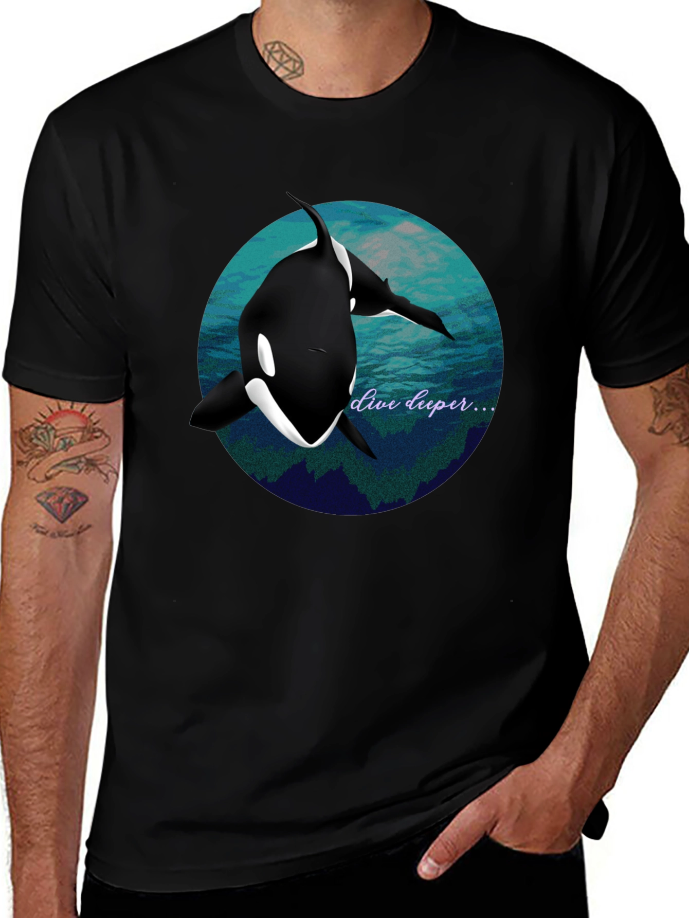 Variant 18 of Orca Graphic Tee - Dive Deeper T-Shirt