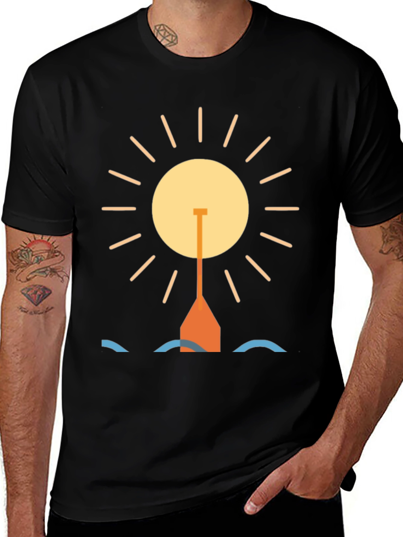 Variant 13 of Paddle Boarding Sun Graphic T-Shirt
