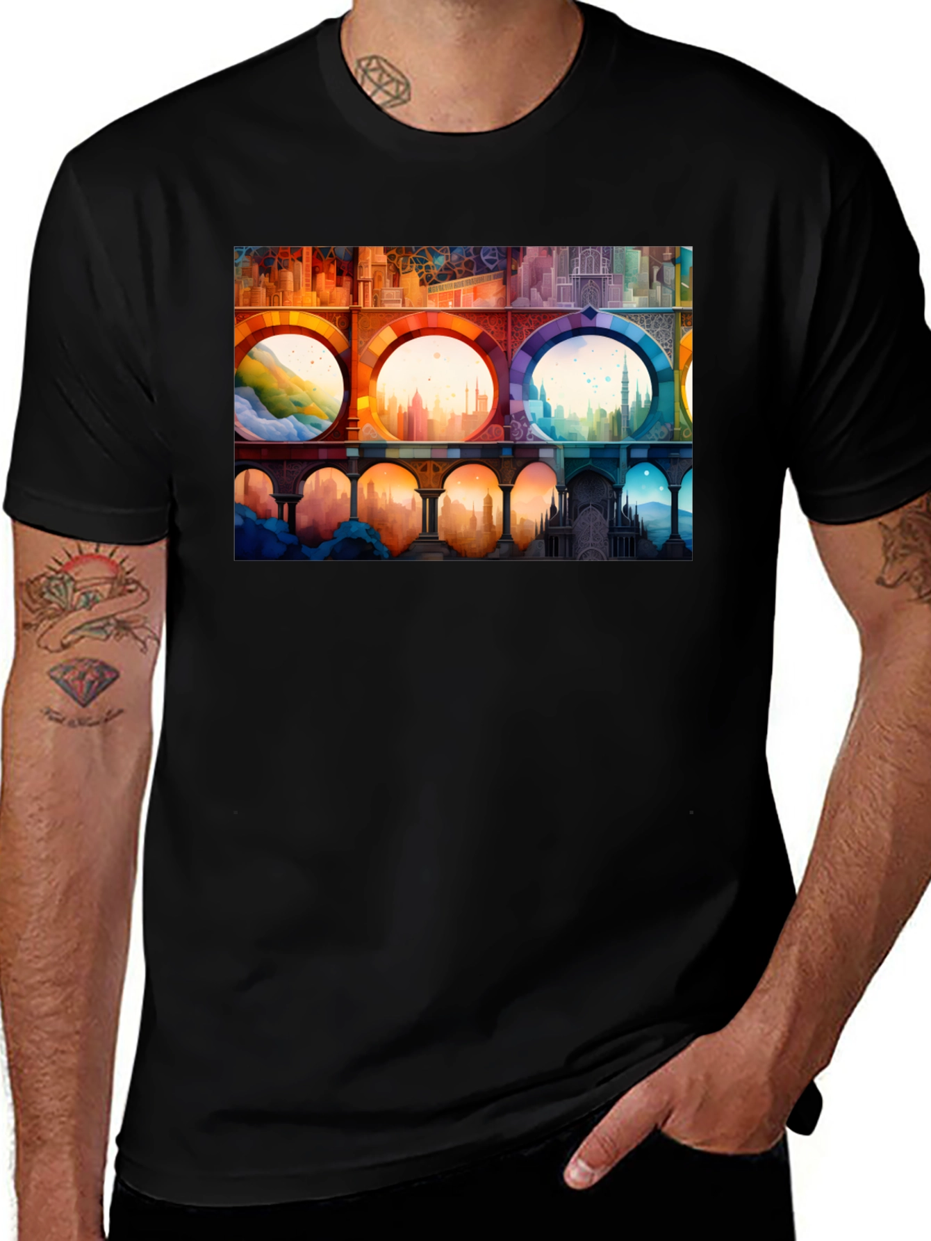 Variant 25 of Architectural Watercolor T-Shirt
