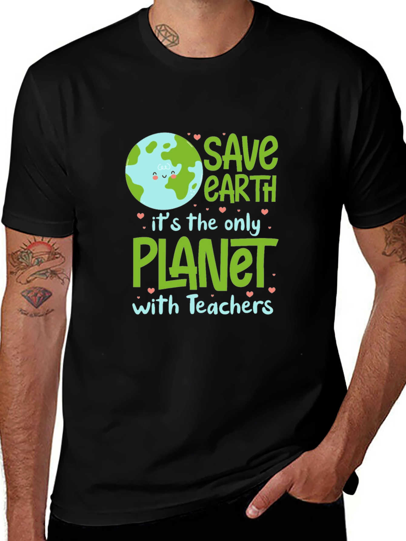 Save Earth T-Shirt - Only Planet with Teachers - Cute Earth Graphic