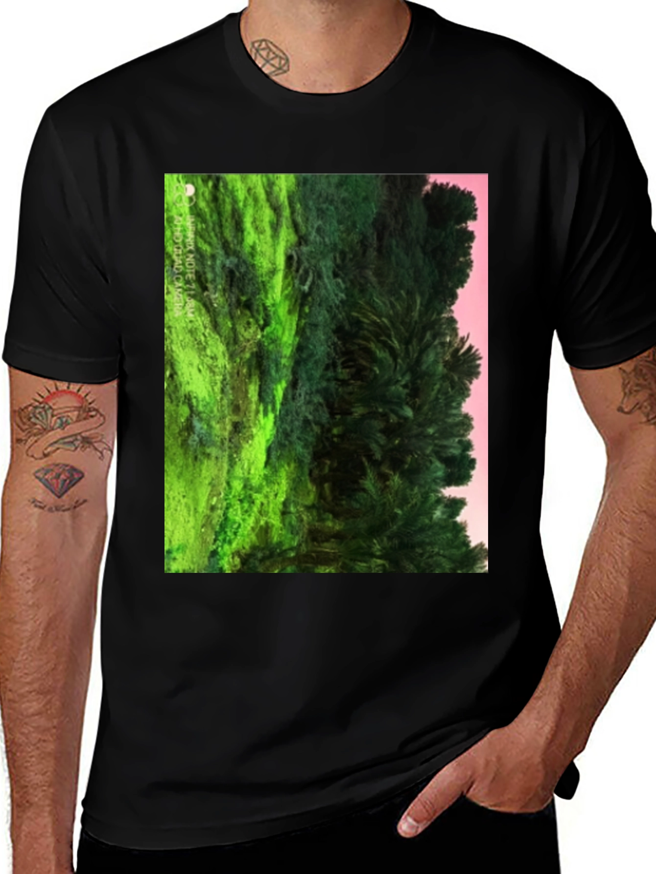 Variant 6 of Nature Inspired Graphic Tee - Black Cotton T-Shirt