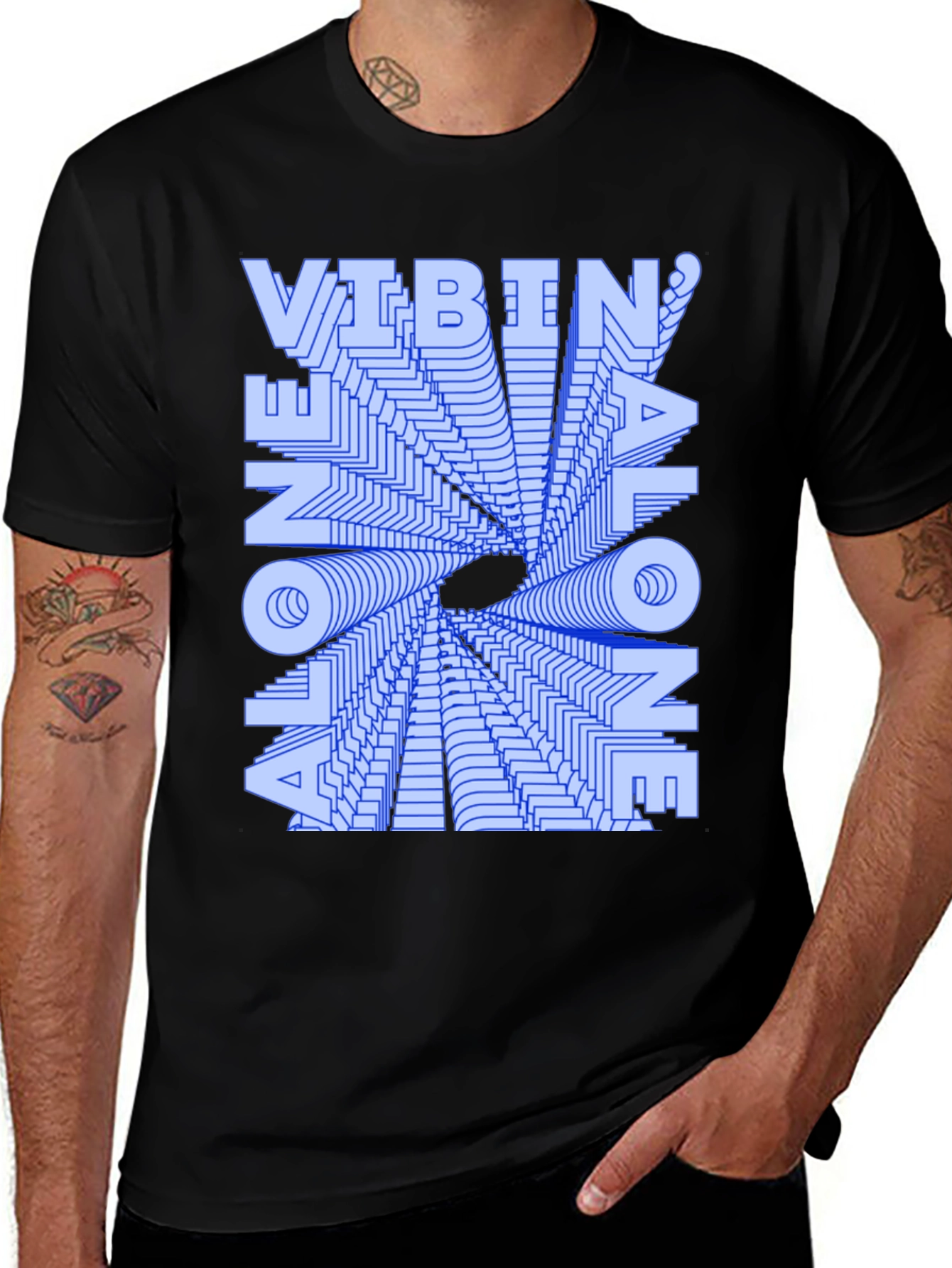 Variant 18 of Vibin' Alone Graphic T-Shirt - Trendy and Unique