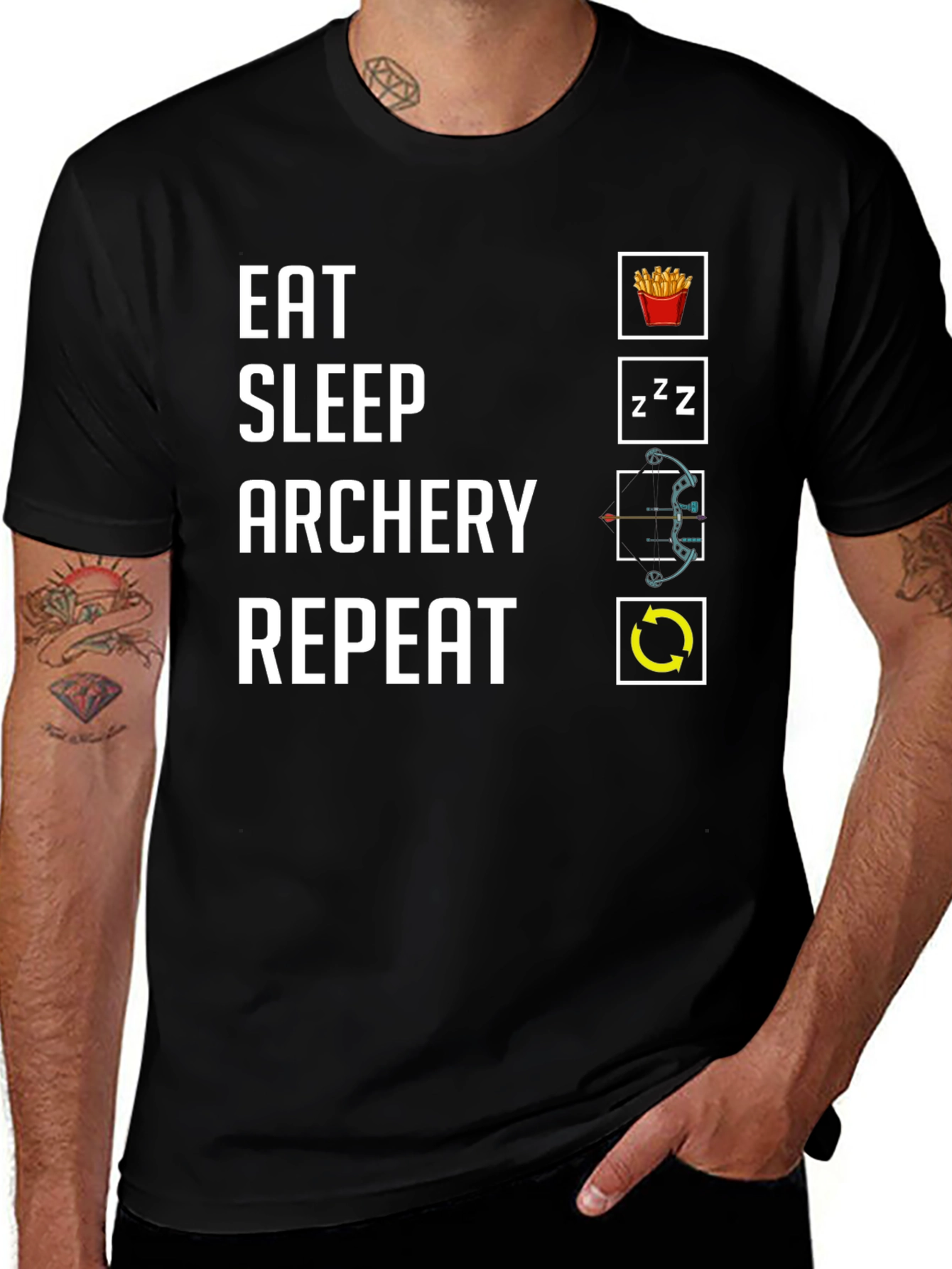 Variant 25 of Eat Sleep Archery Repeat Black T-Shirt