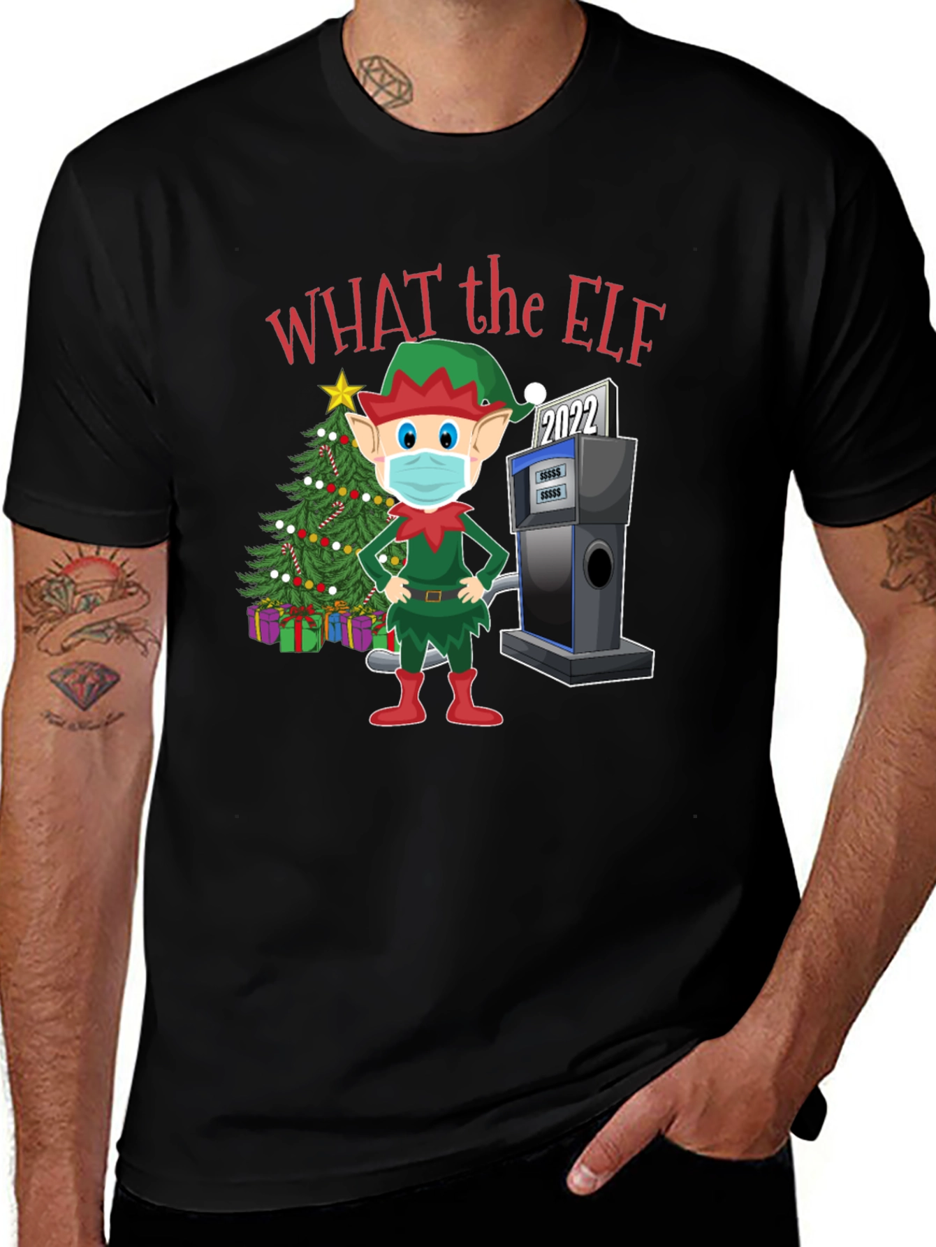 Funny Christmas Elf Gas Pump T-Shirt