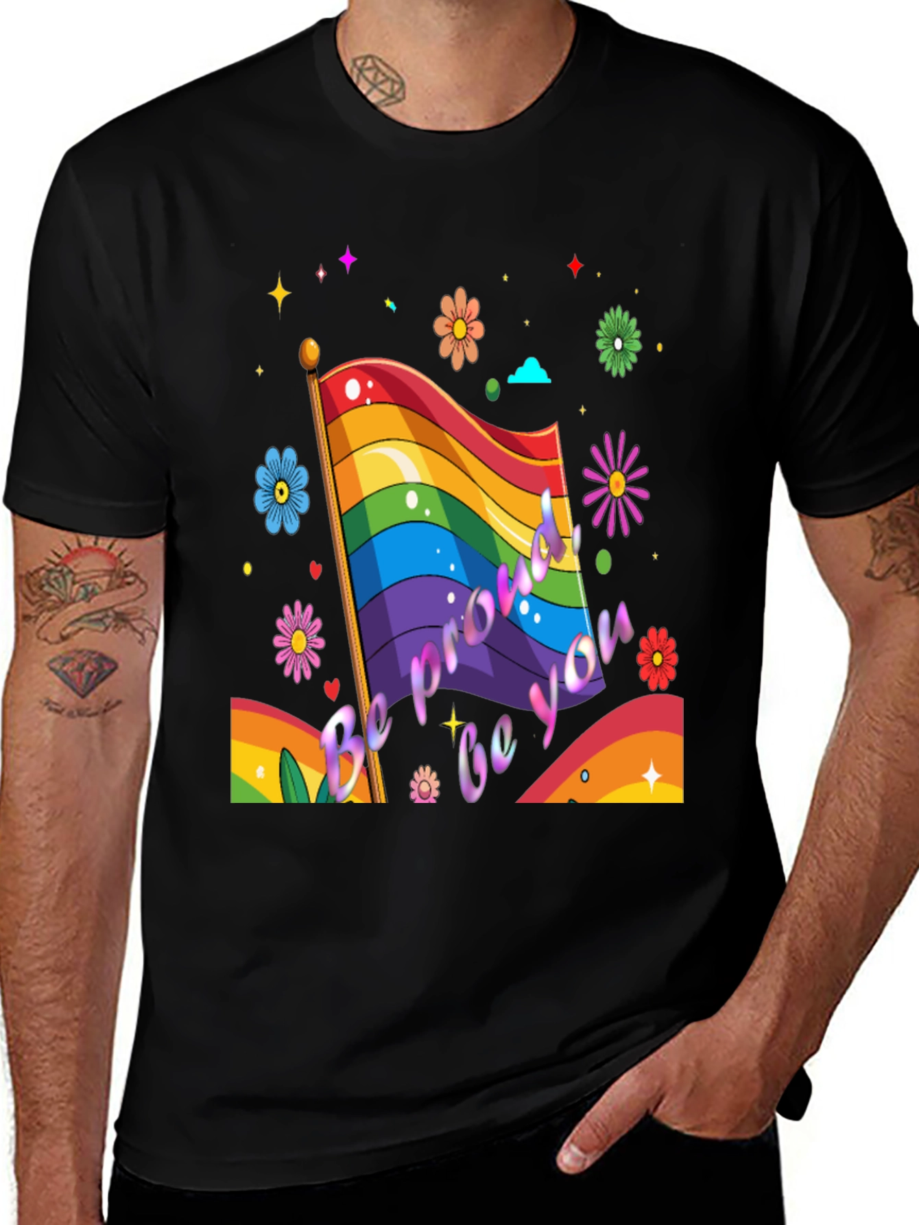 Variant 25 of Pride Flag T-Shirt - Be Proud, Be You!