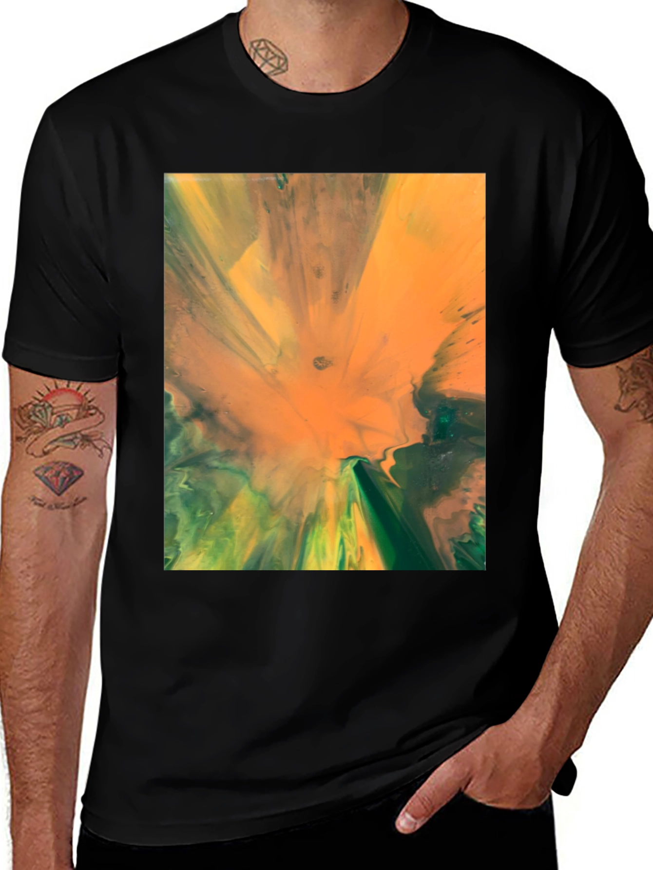 Variant 5 of Abstract Art Print Black T-Shirt