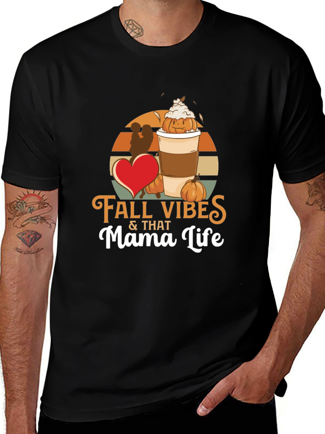 Variant 21 of Fall Vibes Mama Life T-Shirt - Pumpkin Spice Season