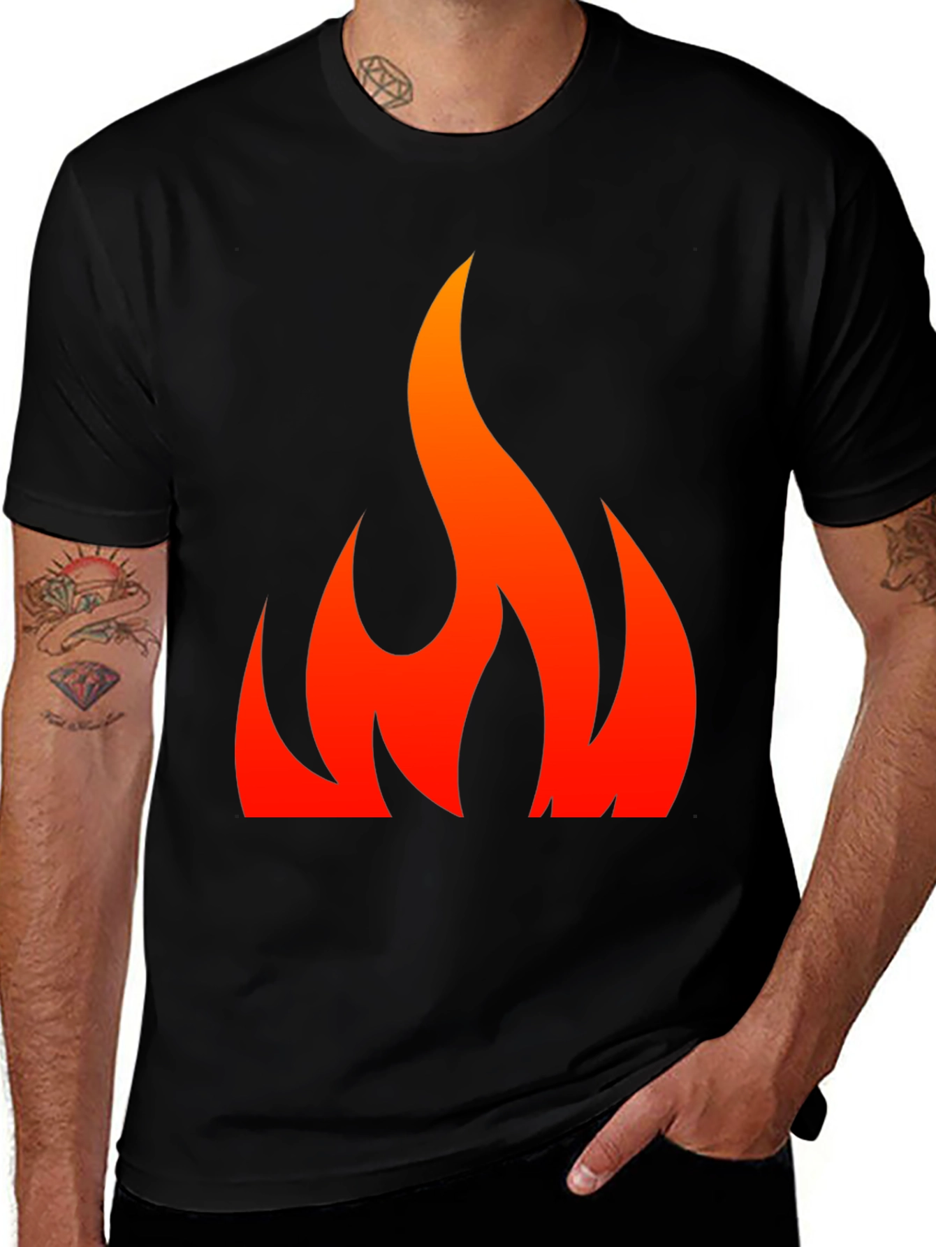 Variant 10 of Flame Graphic Black T-Shirt