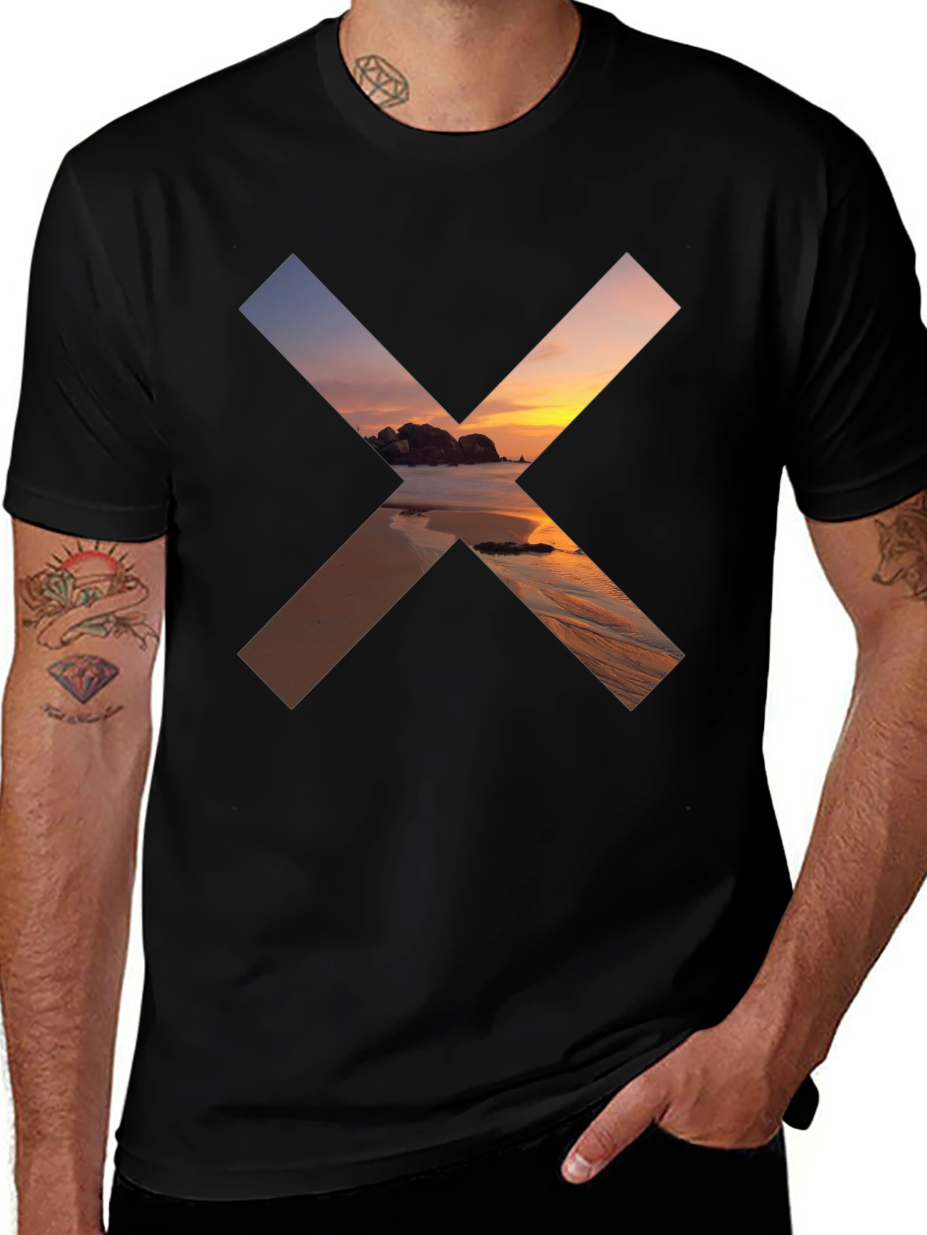 Variant 26 of Sunset Beach X Graphic Black T-Shirt