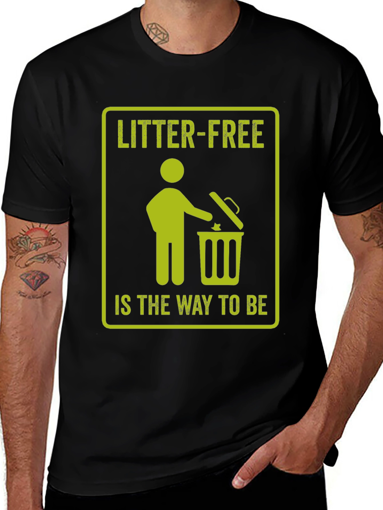 Black Litter-Free is the Way to Be Graphic Tee main image
