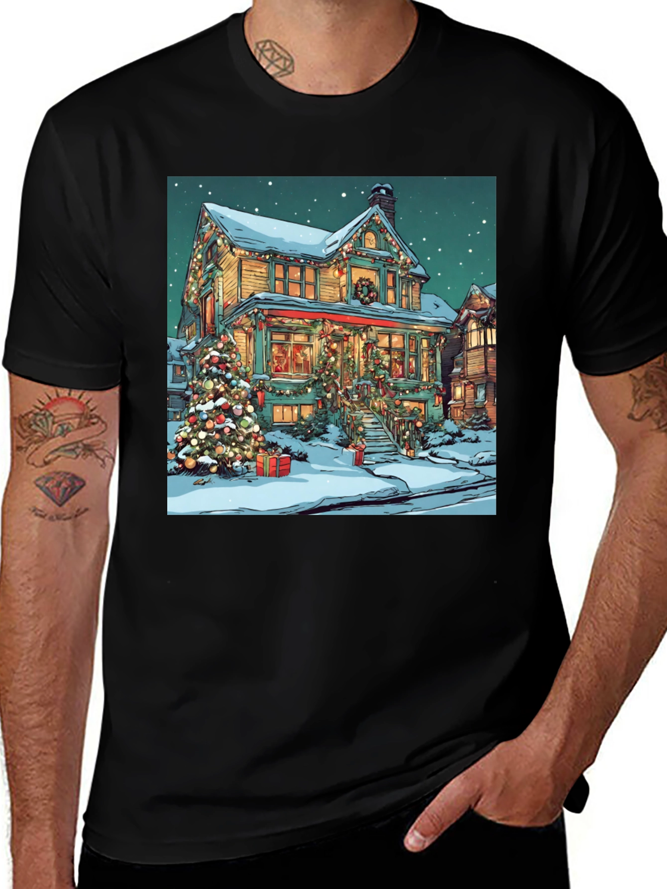 Festive Holiday House Christmas T-Shirt